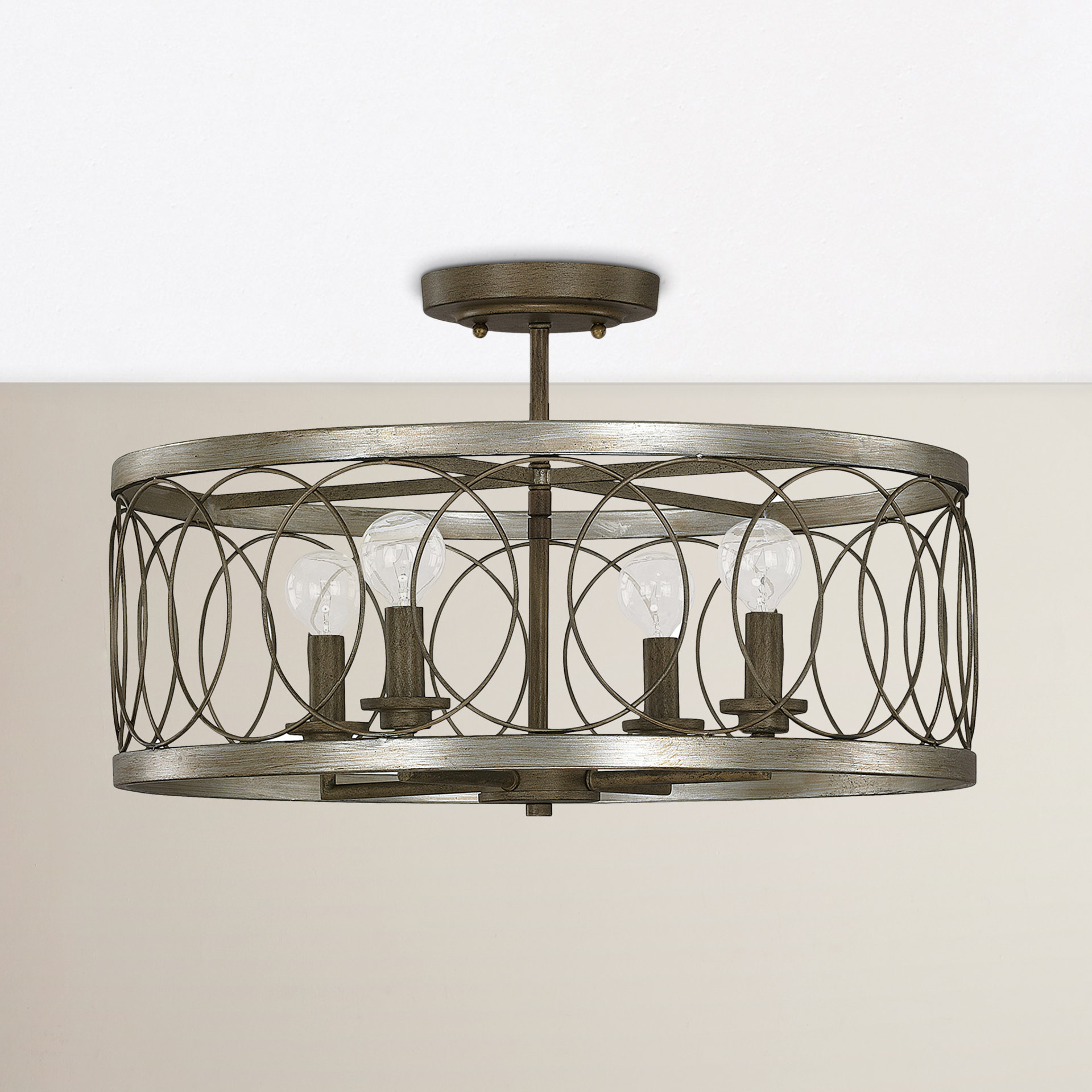 Brayden Studio Cliffside 4 Light Semi Flush Mount & Reviews Wayfair