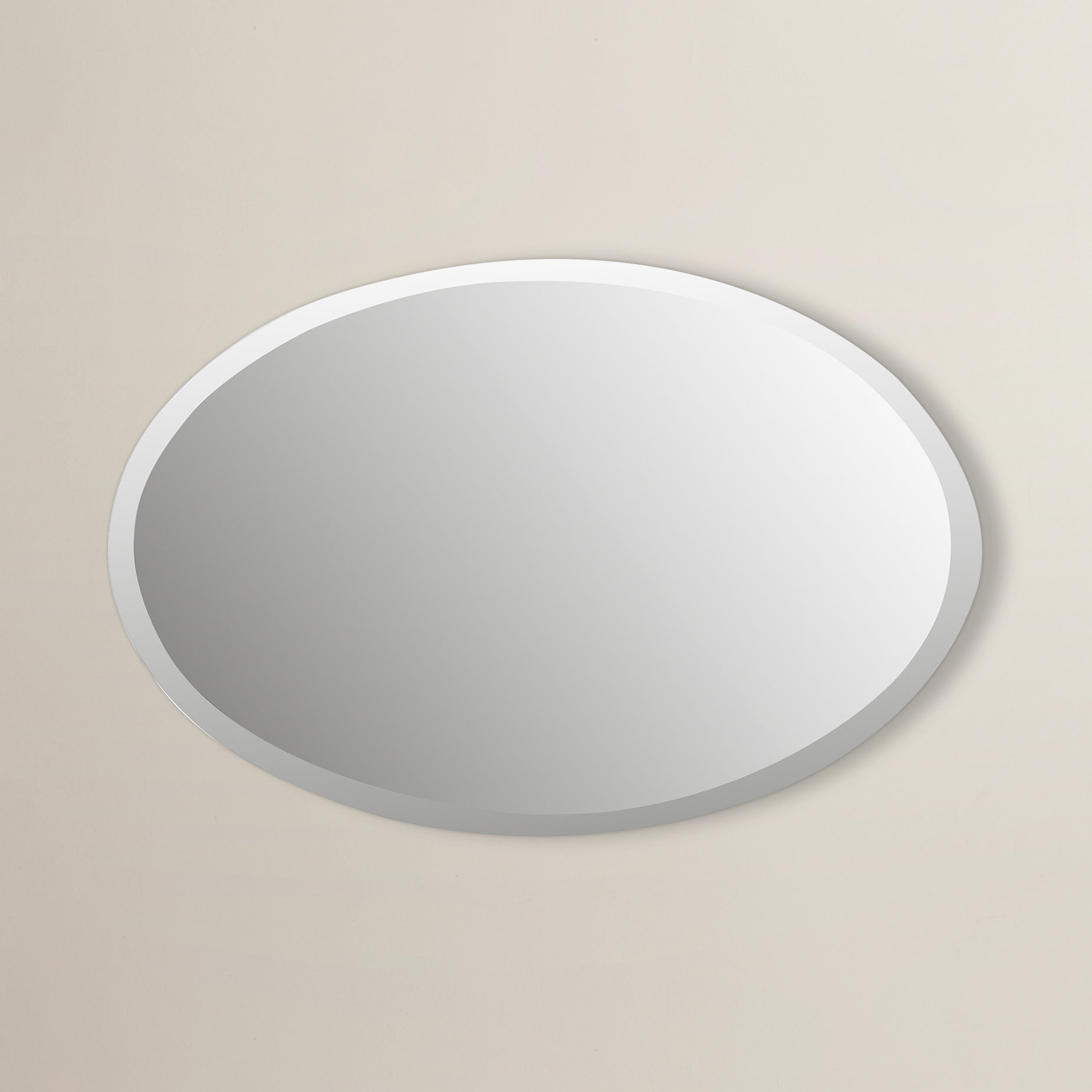 Brayden Studio Oval Bevel Frameless Wall Mirror & Reviews Wayfair