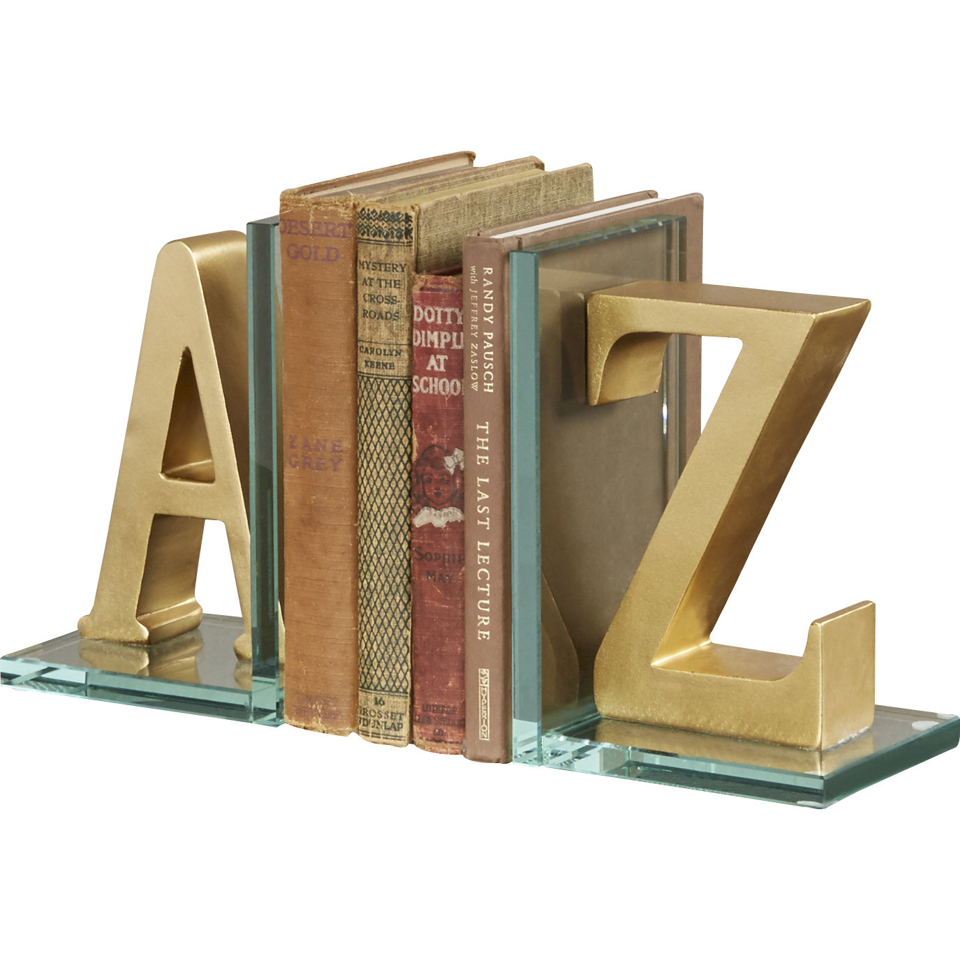 Brayden Studio A to Z Glass Book Ends & Reviews Wayfair