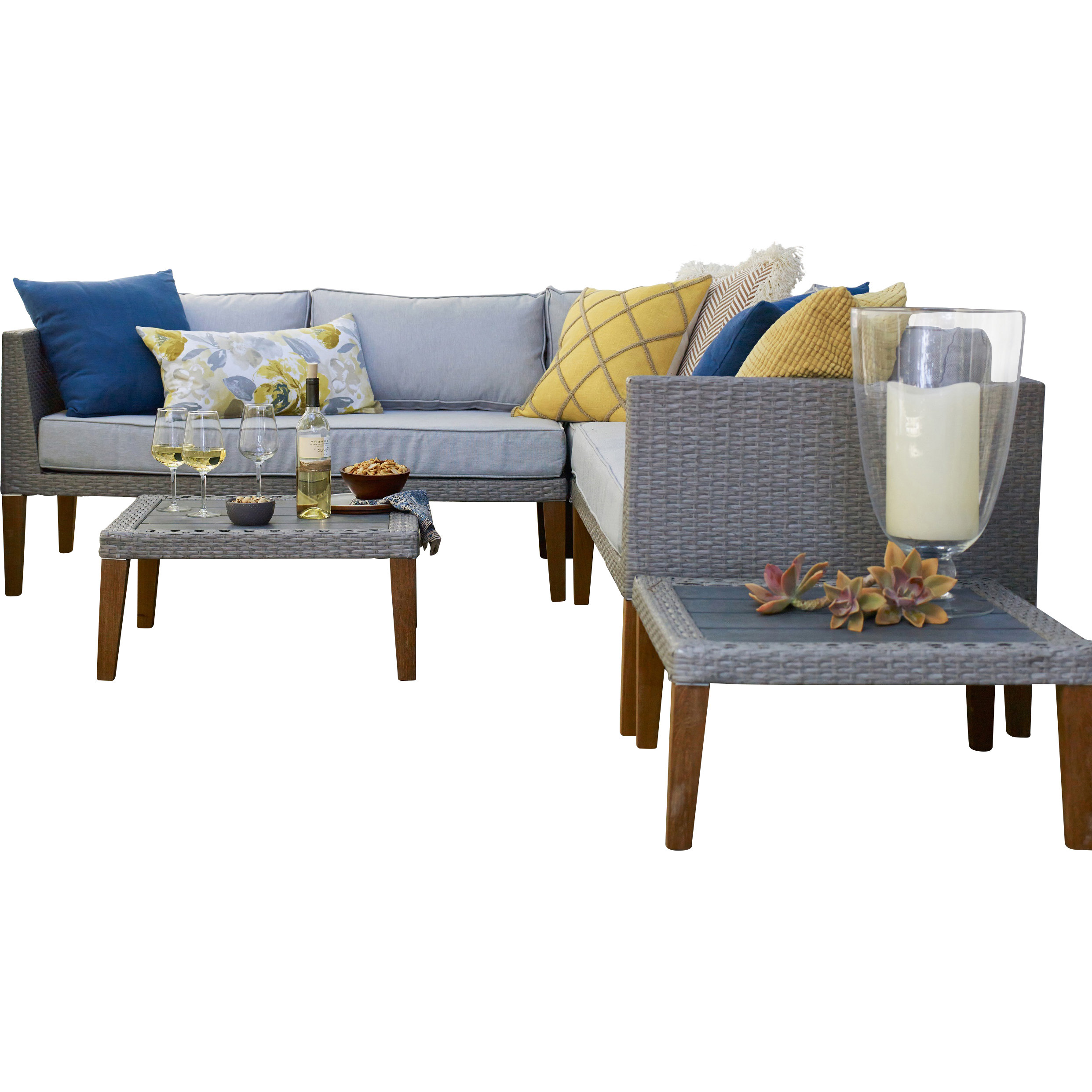 Brayden Studio Nolita 5 Piece Sectional Seating Group with Cushion