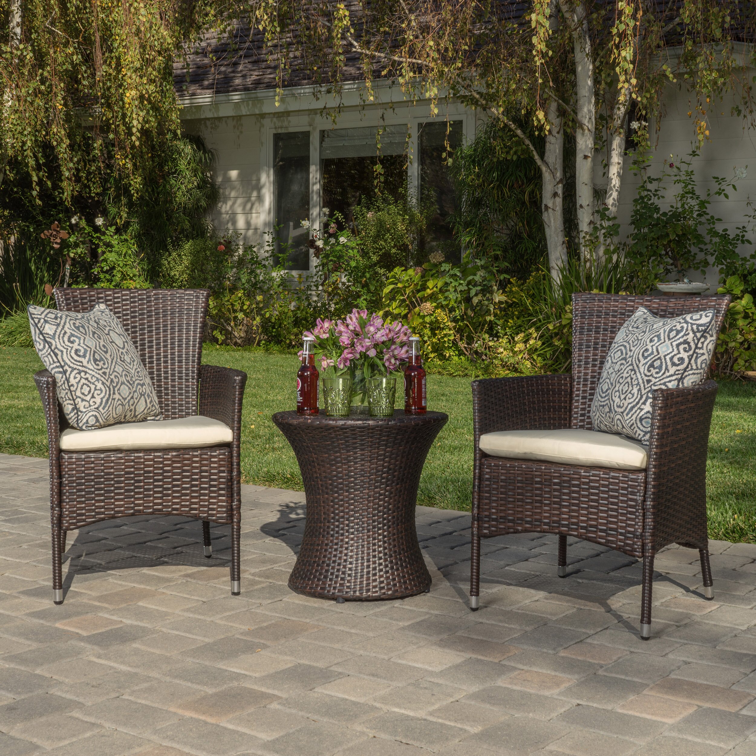 Wade Logan Lockard 3 Piece Outdoor Chat Set | Wayfair