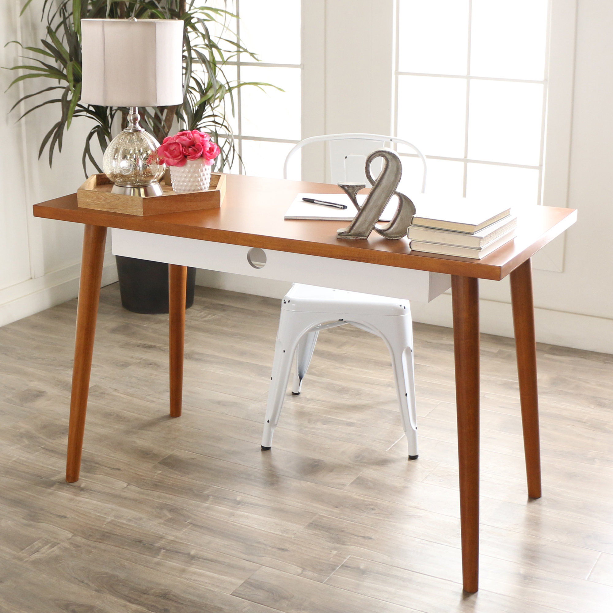 Corrigan Studio Penelope Computer Desk with Pullout Storage Drawer