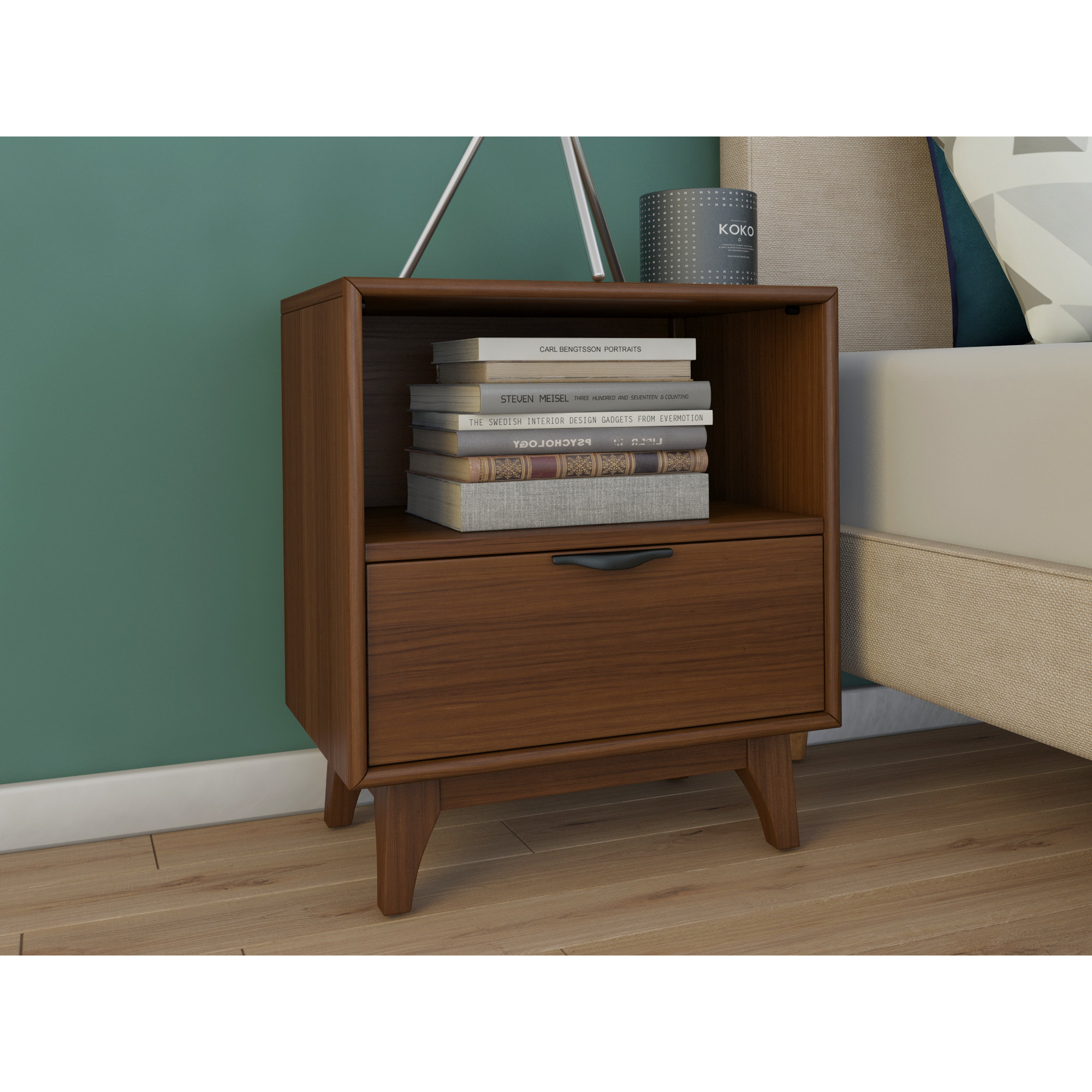 Corrigan Studio Alperton 1 Drawer Nightstand & Reviews Wayfair