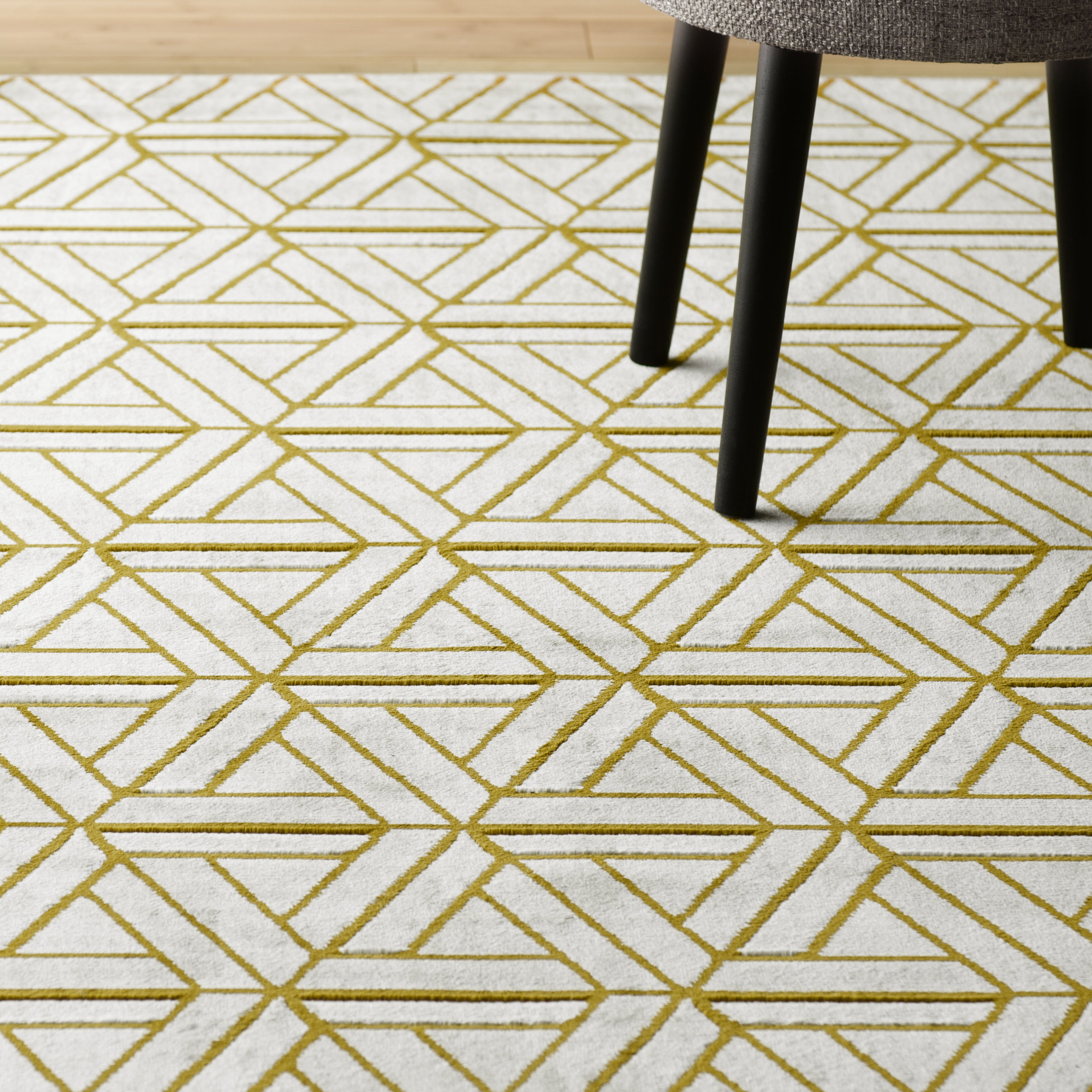 Langley Street Ginsberg Light Gray/Gold Area Rug & Reviews Wayfair