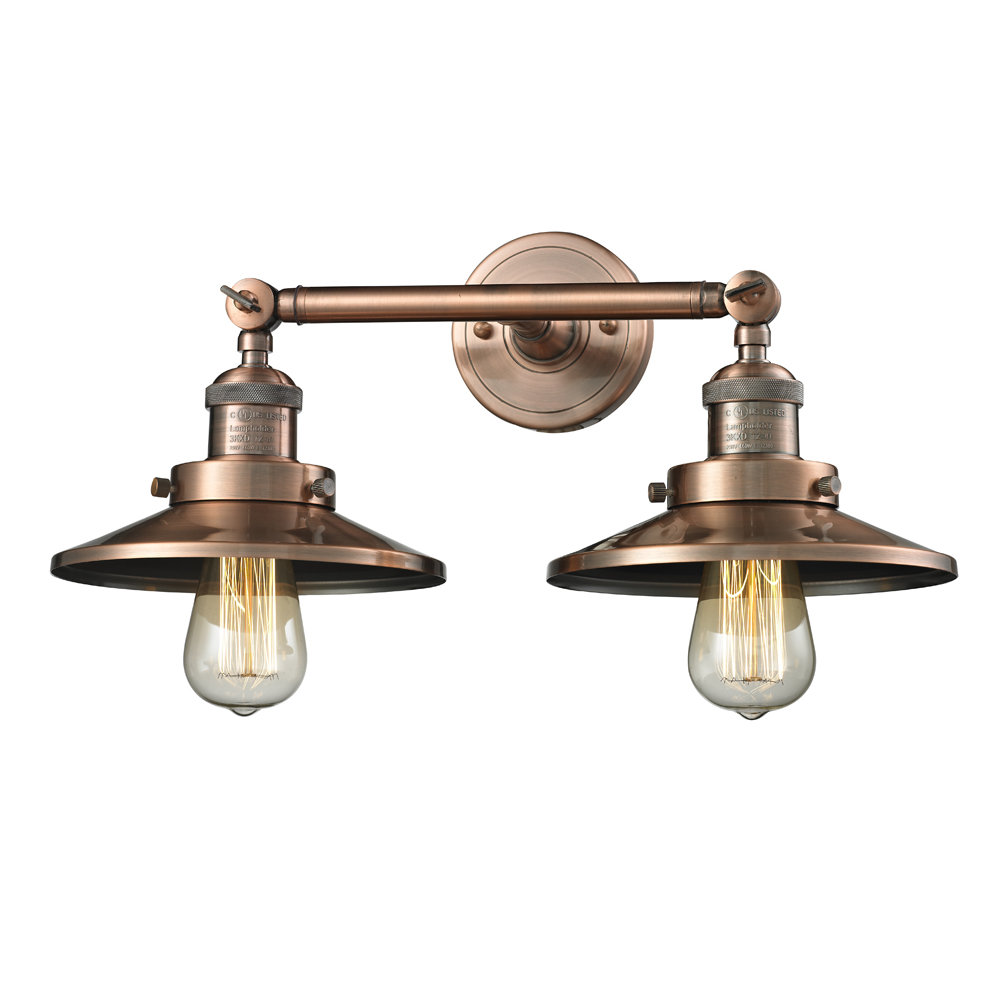 Innovations Lighting 2 Light Railroad Shade Wall Sconce & Reviews Wayfair