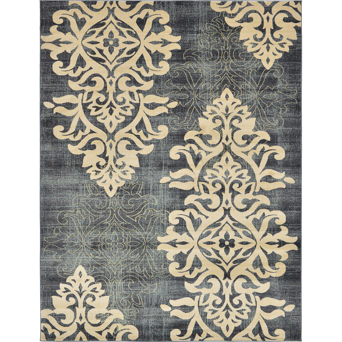Unique Loom Damask Blue Area Rug & Reviews Wayfair