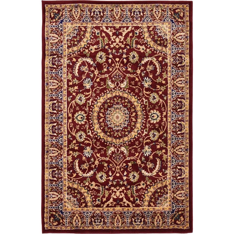 Unique Loom Mashad Burgundy Area Rug & Reviews | Wayfair