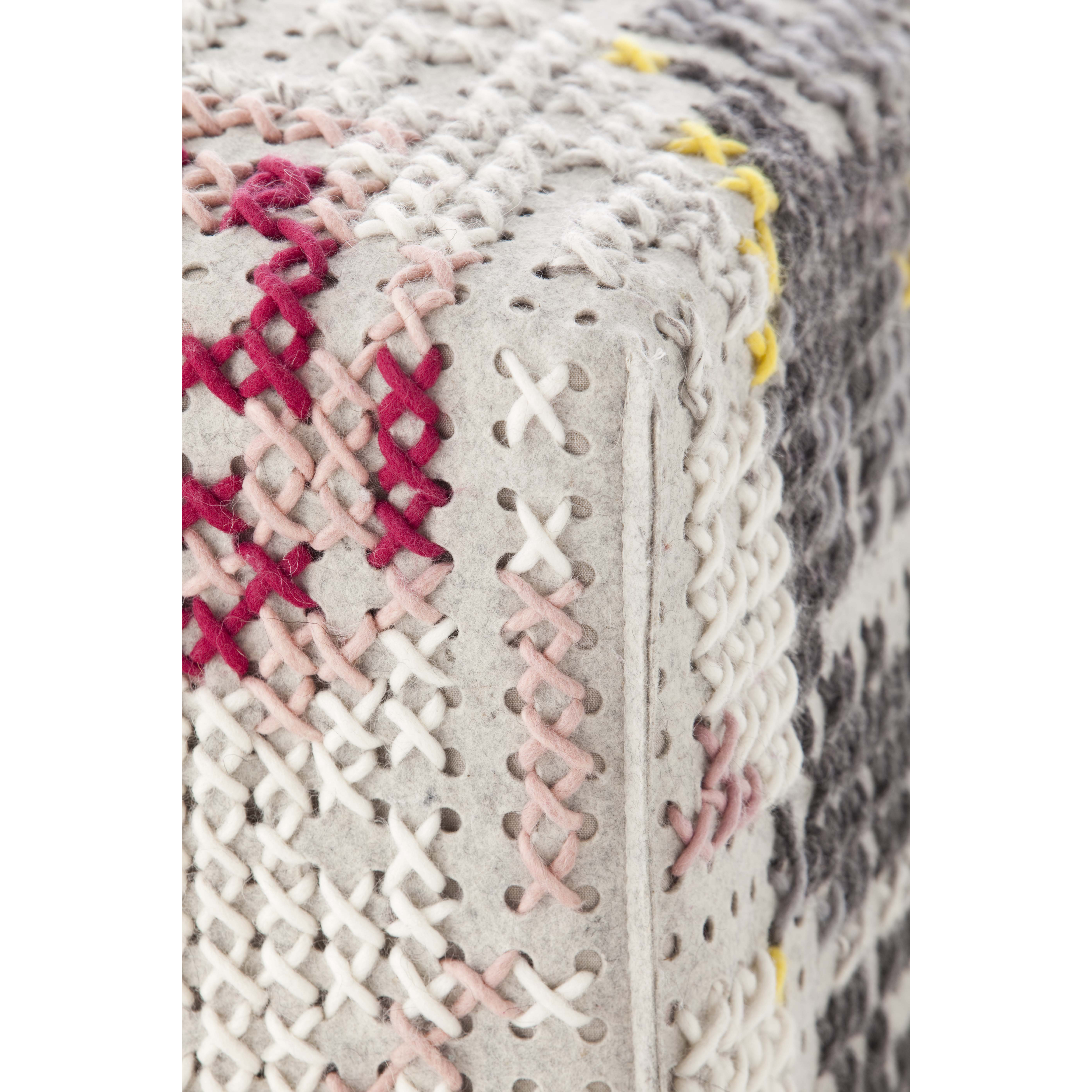 GAN RUGS Canevas Square Flowers Ottoman Wayfair