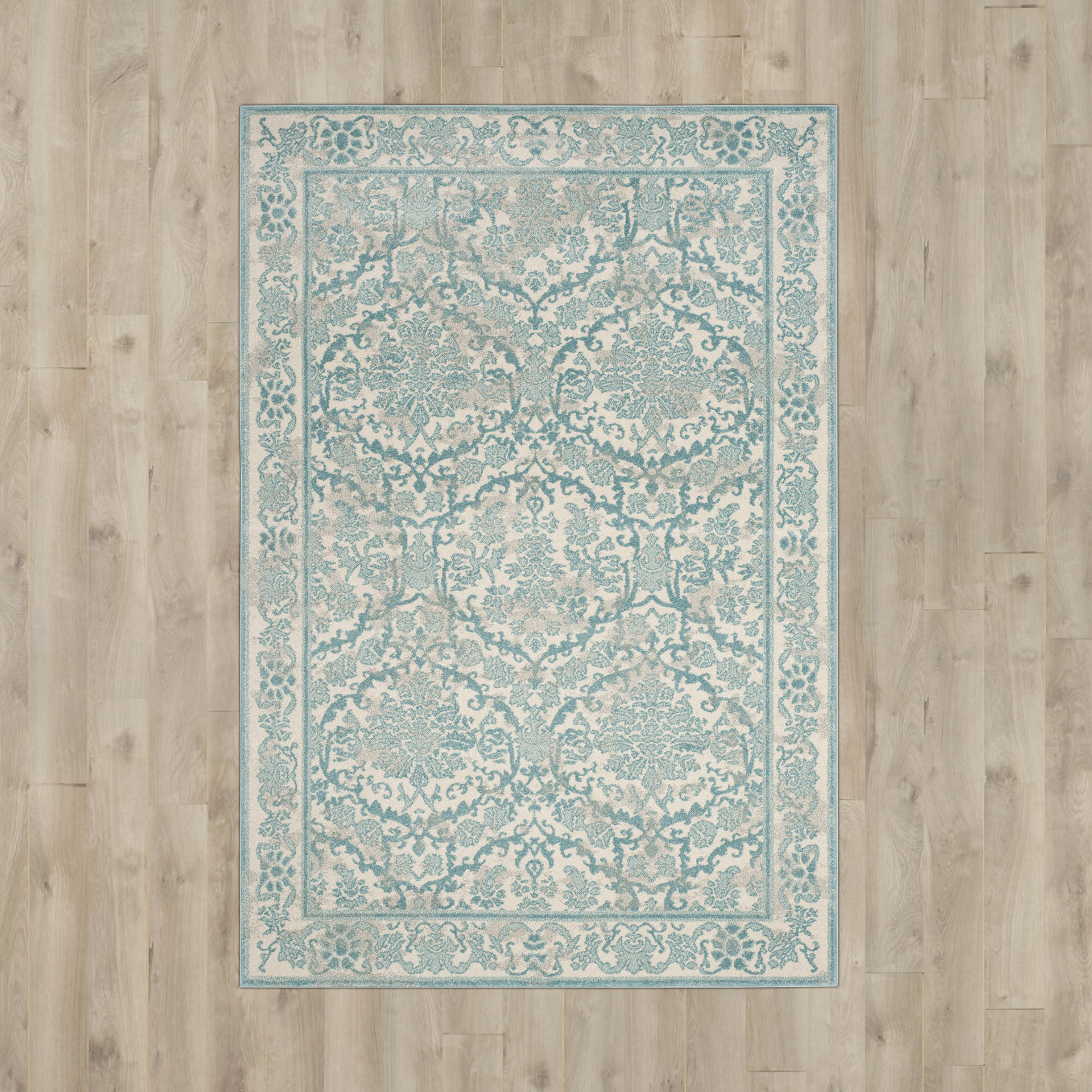 Lark Manor Montelimar Ivory/Light Blue Area Rug & Reviews Wayfair