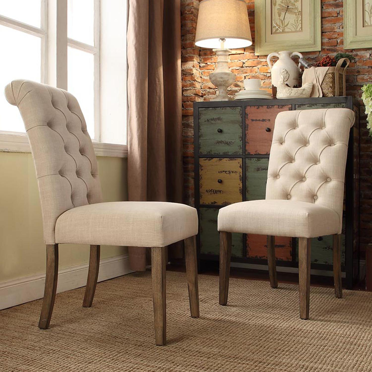 Lark Manor Pompon Tufted Side Chair & Reviews | Wayfair