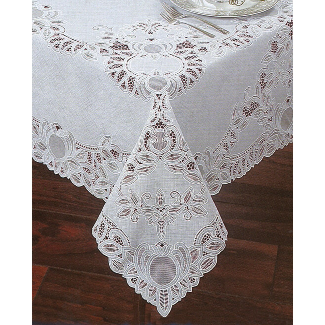 Elrene Home Fashions Crochet Vinyl Lace Rectangle Tablecloth & Reviews