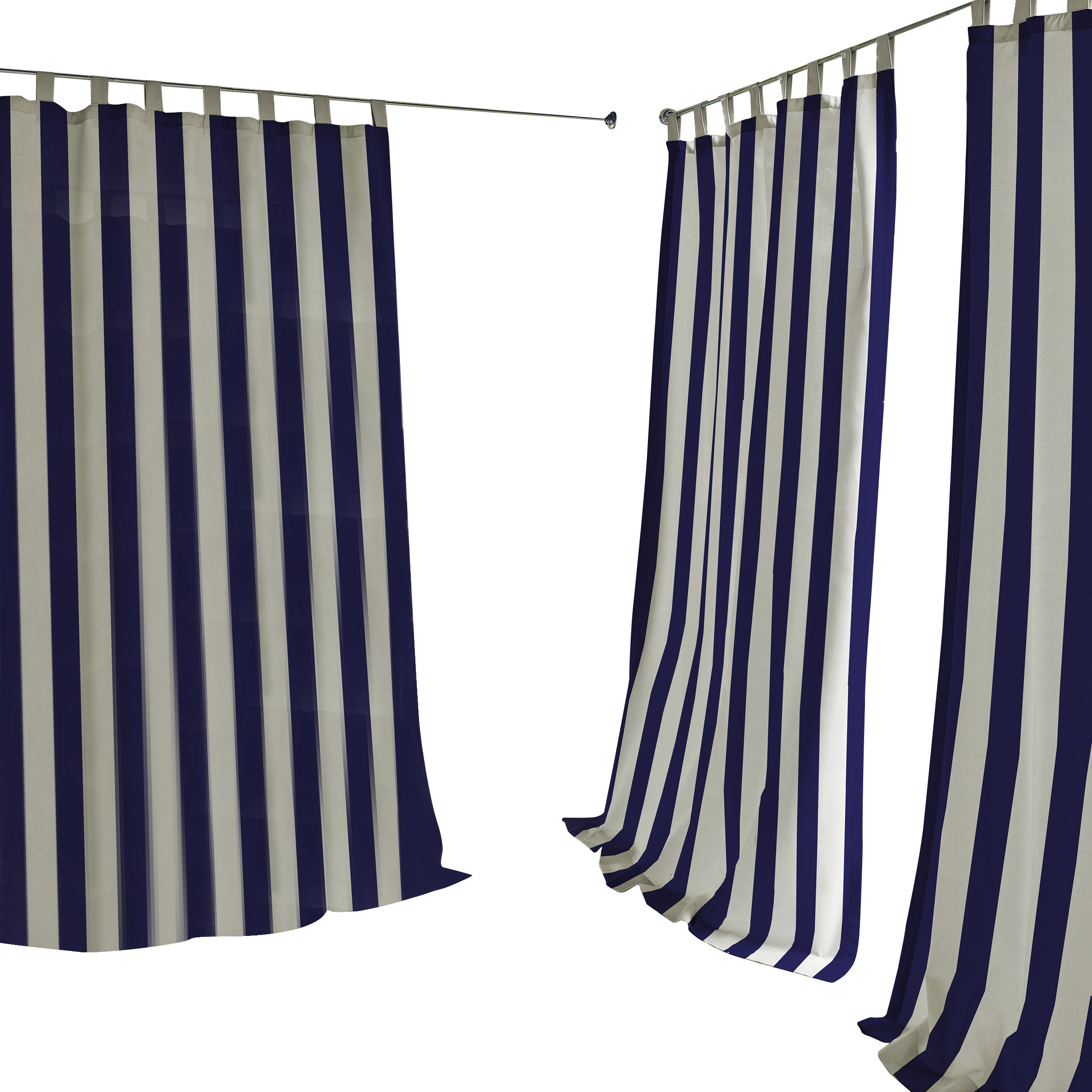 Elrene Home Fashions Highland Stripe Indoor/Outdoor Single Curtain