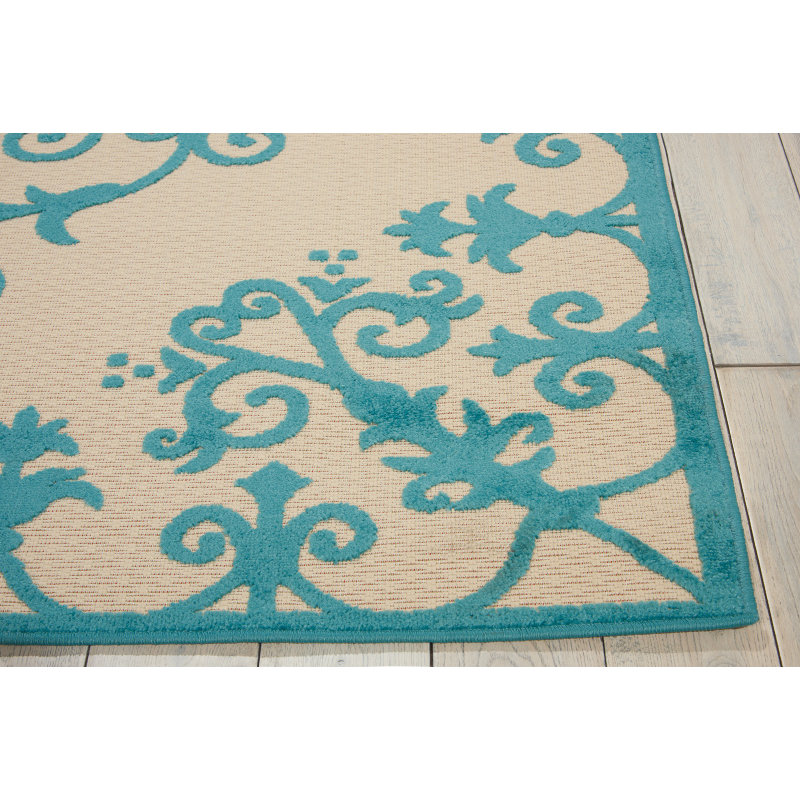 Nourison Aloha Aqua Indoor/Outdoor Area Rug & Reviews Wayfair