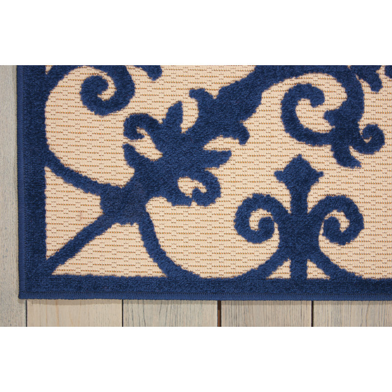 Nourison Aloha Navy Indoor/Outdoor Area Rug & Reviews Wayfair