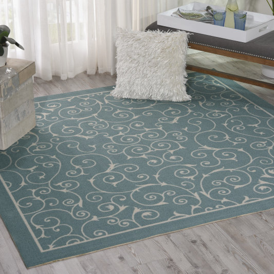 Nourison Home & Garden Light Blue Indoor/Outdoor Area Rug & Reviews Wayfair
