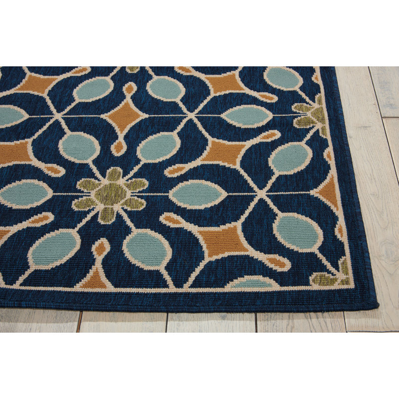 Nourison Caribbean Navy Indoor/Outdoor Area Rug & Reviews Wayfair