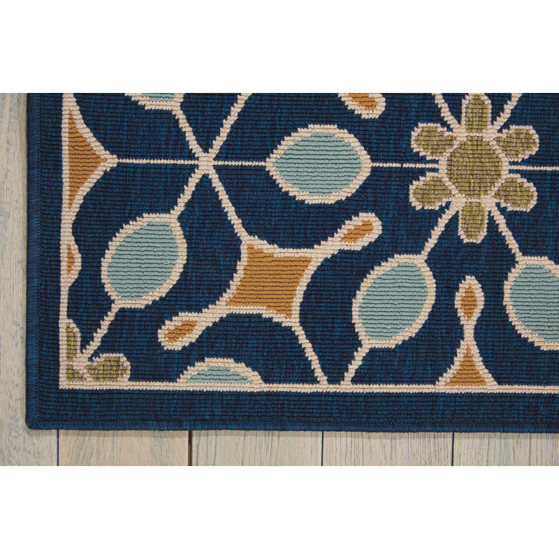 Nourison Caribbean Navy Indoor/Outdoor Area Rug & Reviews Wayfair