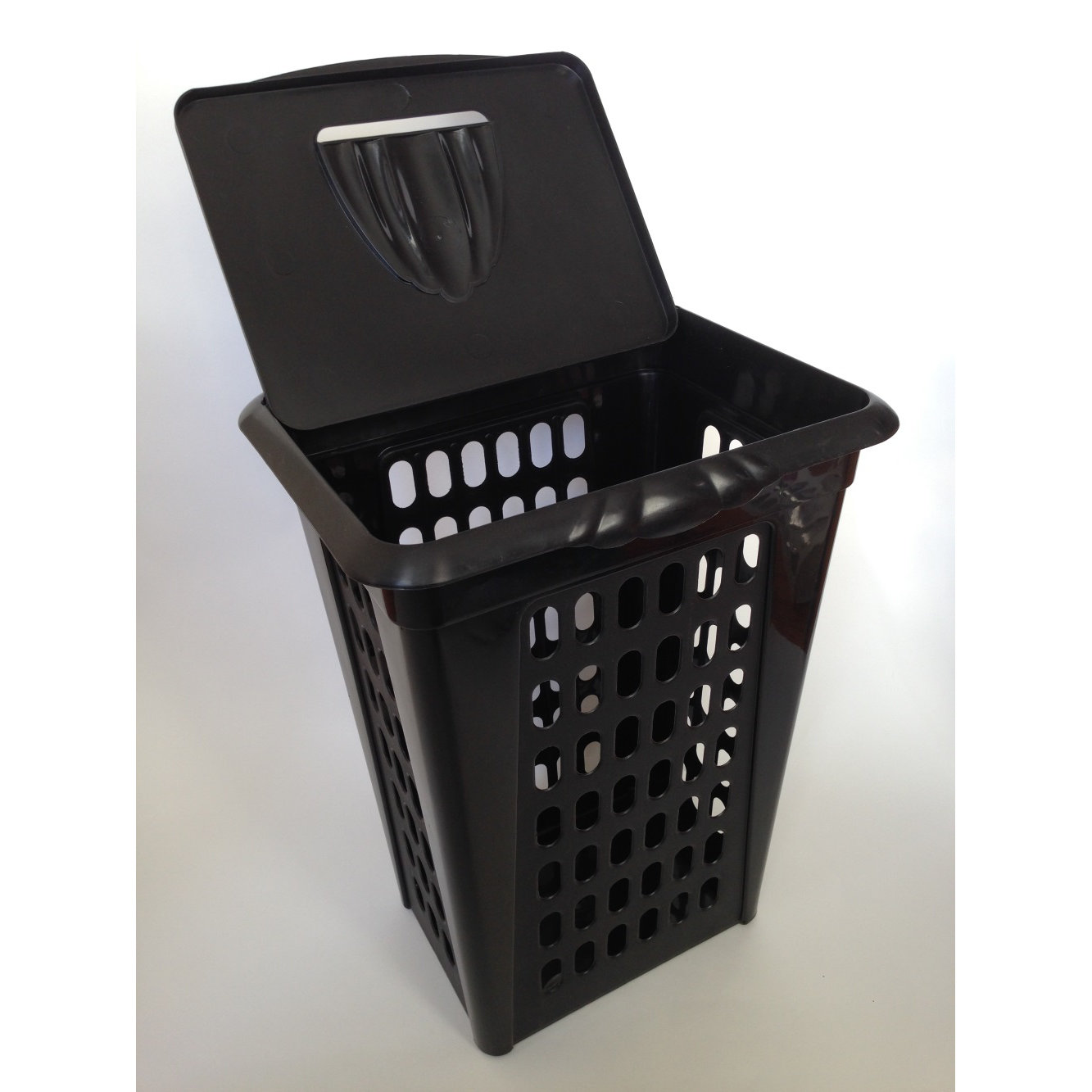 YBM Home Plastic Perforated Rectangular Lift Top Laundry Hamper with