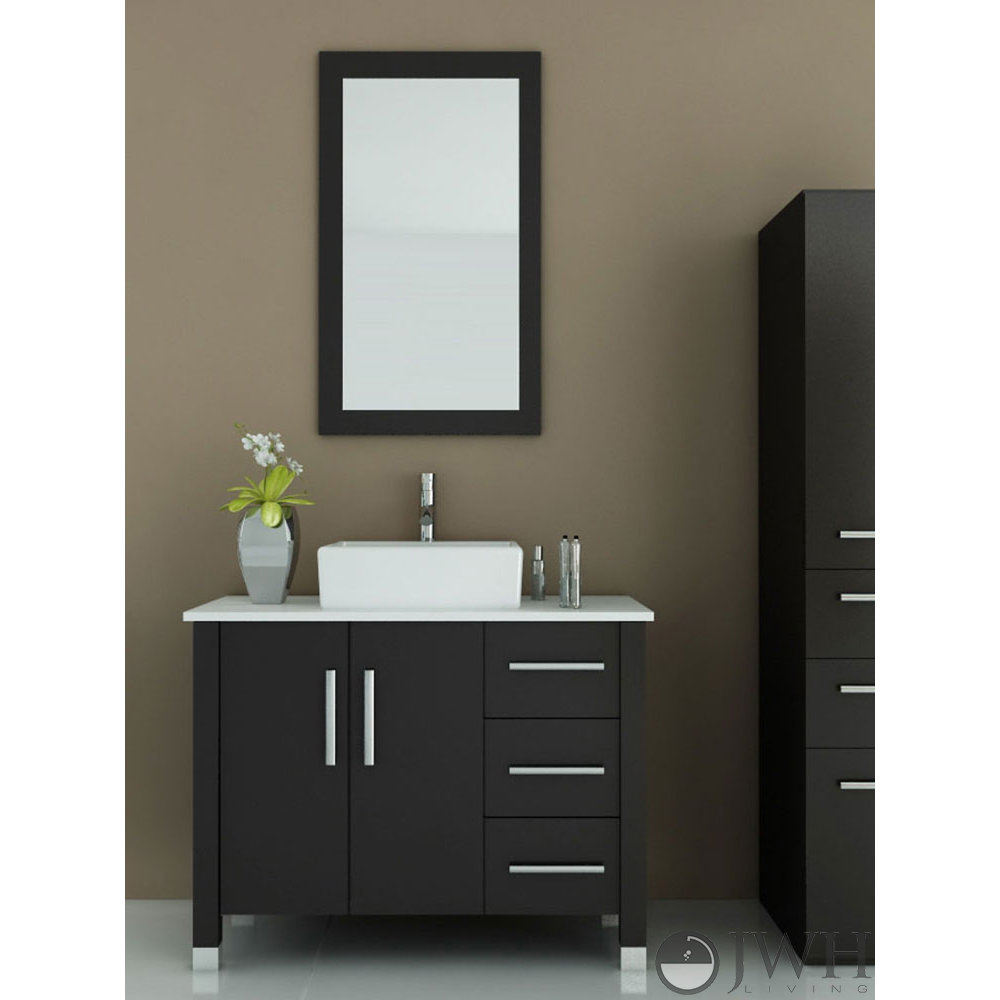 JWH Living Crater 39.5" Single Modern Bathroom Vanity Set & Reviews