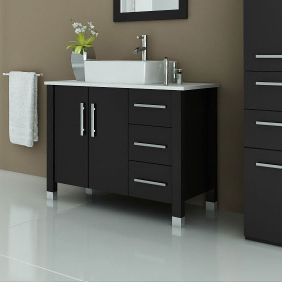 JWH Living Crater 39.5" Single Modern Bathroom Vanity Set & Reviews