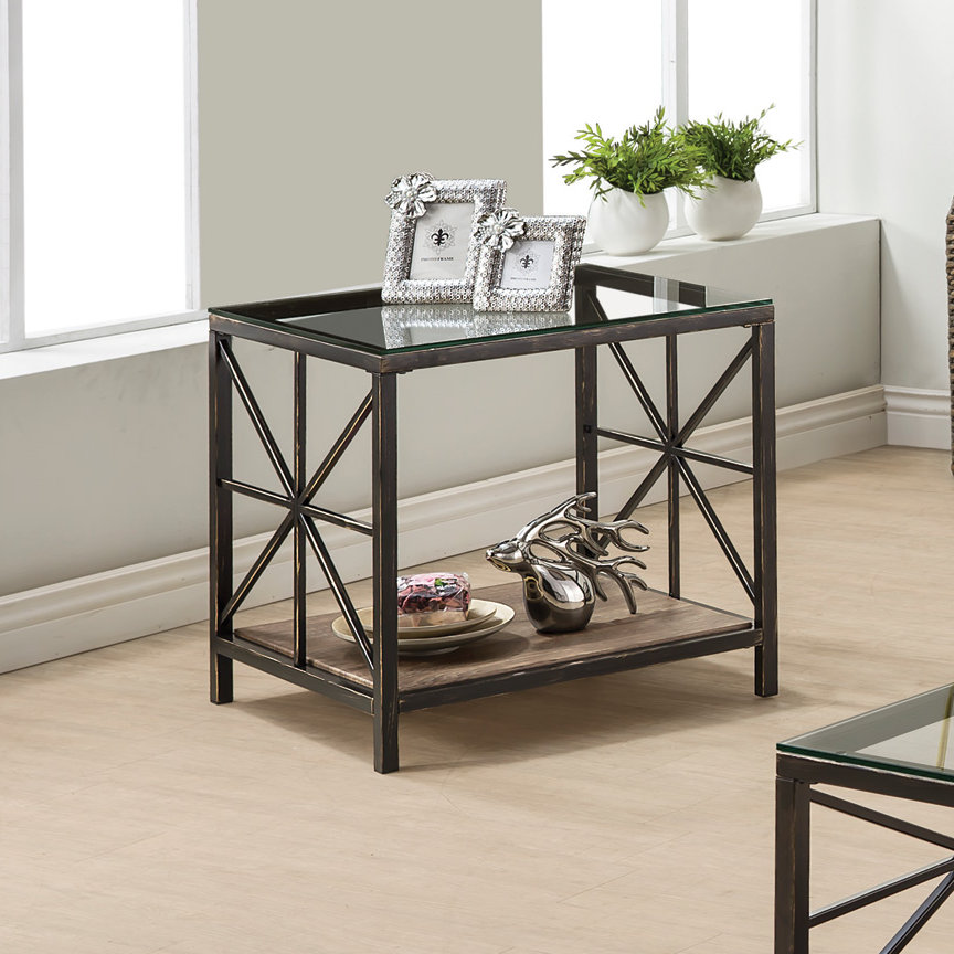 August Grove Washburn Weathered Grey End Table & Reviews Wayfair