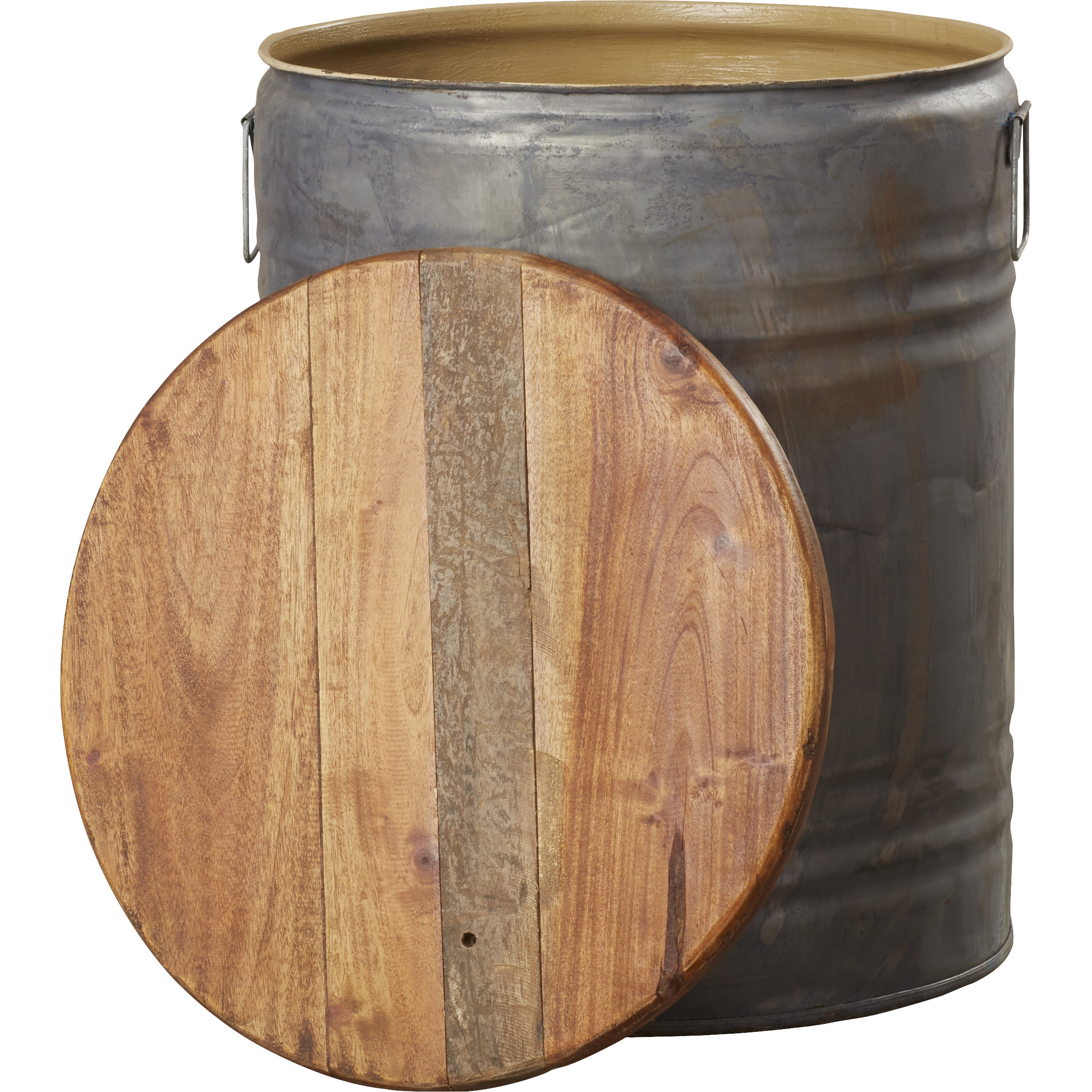 August Grove Michelle Metal Wood Drum Stool & Reviews Wayfair