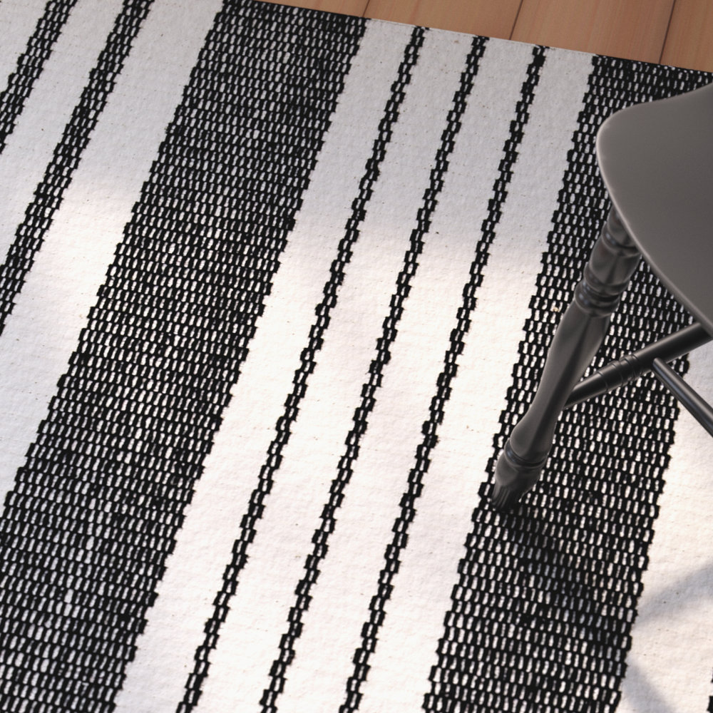 August Grove Ollie Hand Woven Black Area Rug & Reviews Wayfair