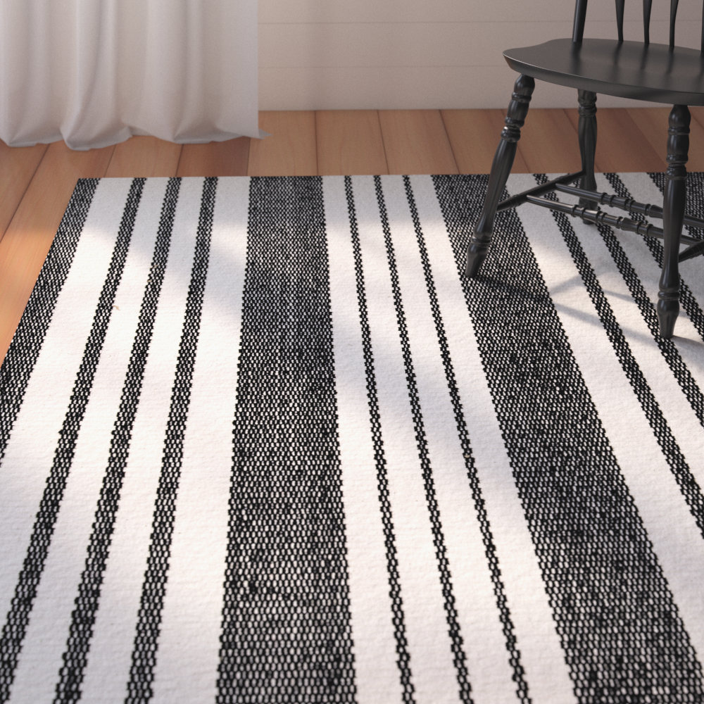 August Grove Ollie Hand Woven Black Area Rug & Reviews Wayfair