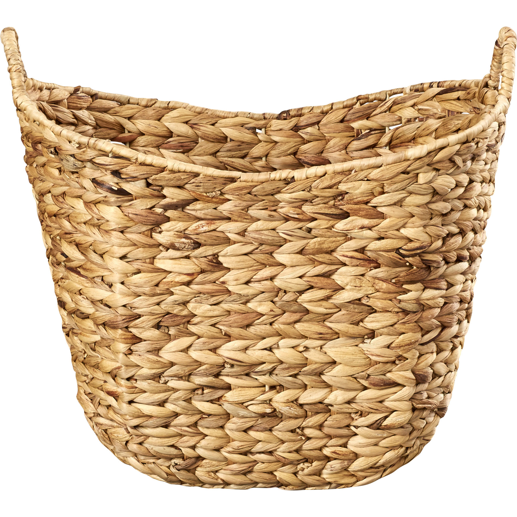 August Grove Theroux Tall Water Hyacinth Wicker Basket with Handles