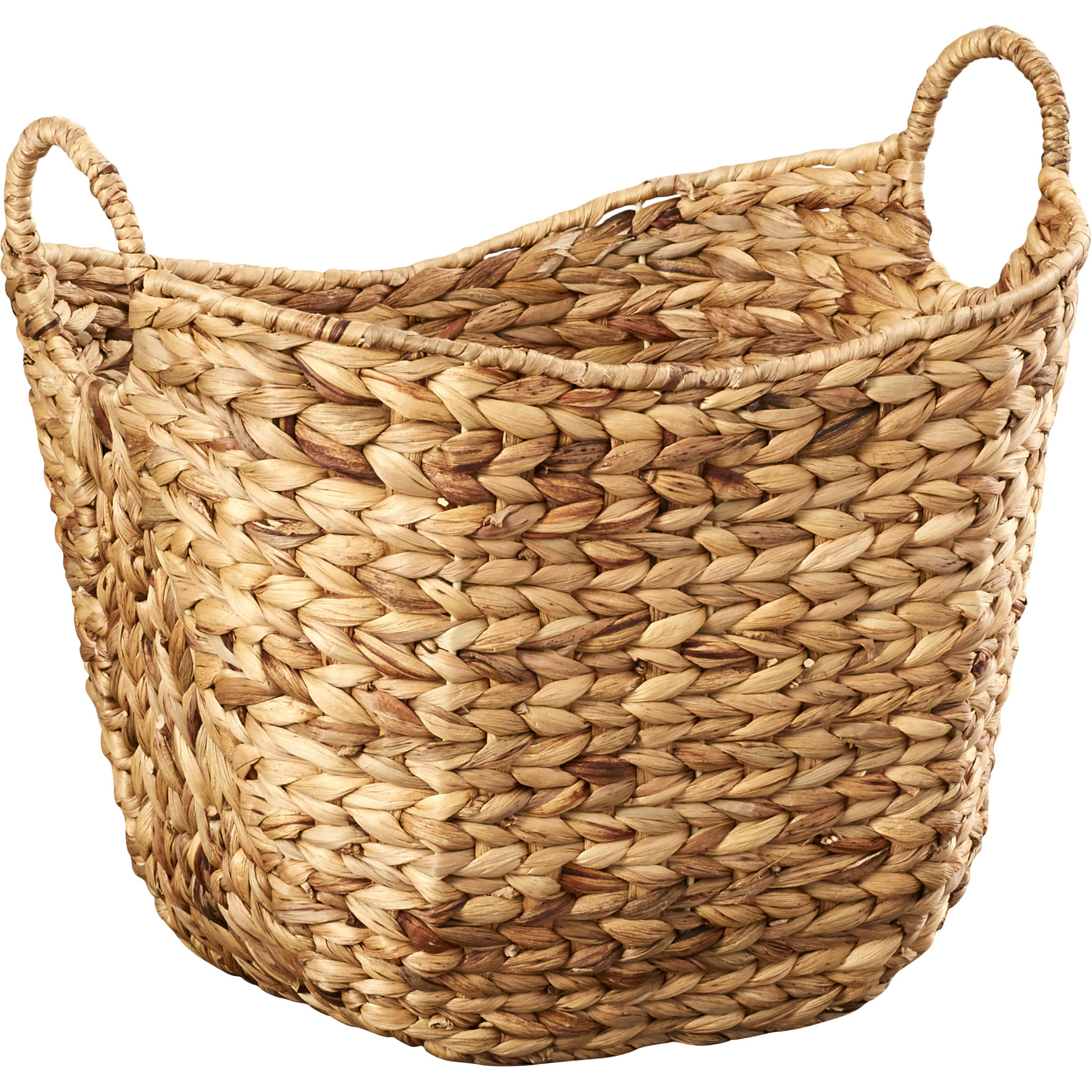 August Grove Theroux Tall Water Hyacinth Wicker Basket with Handles