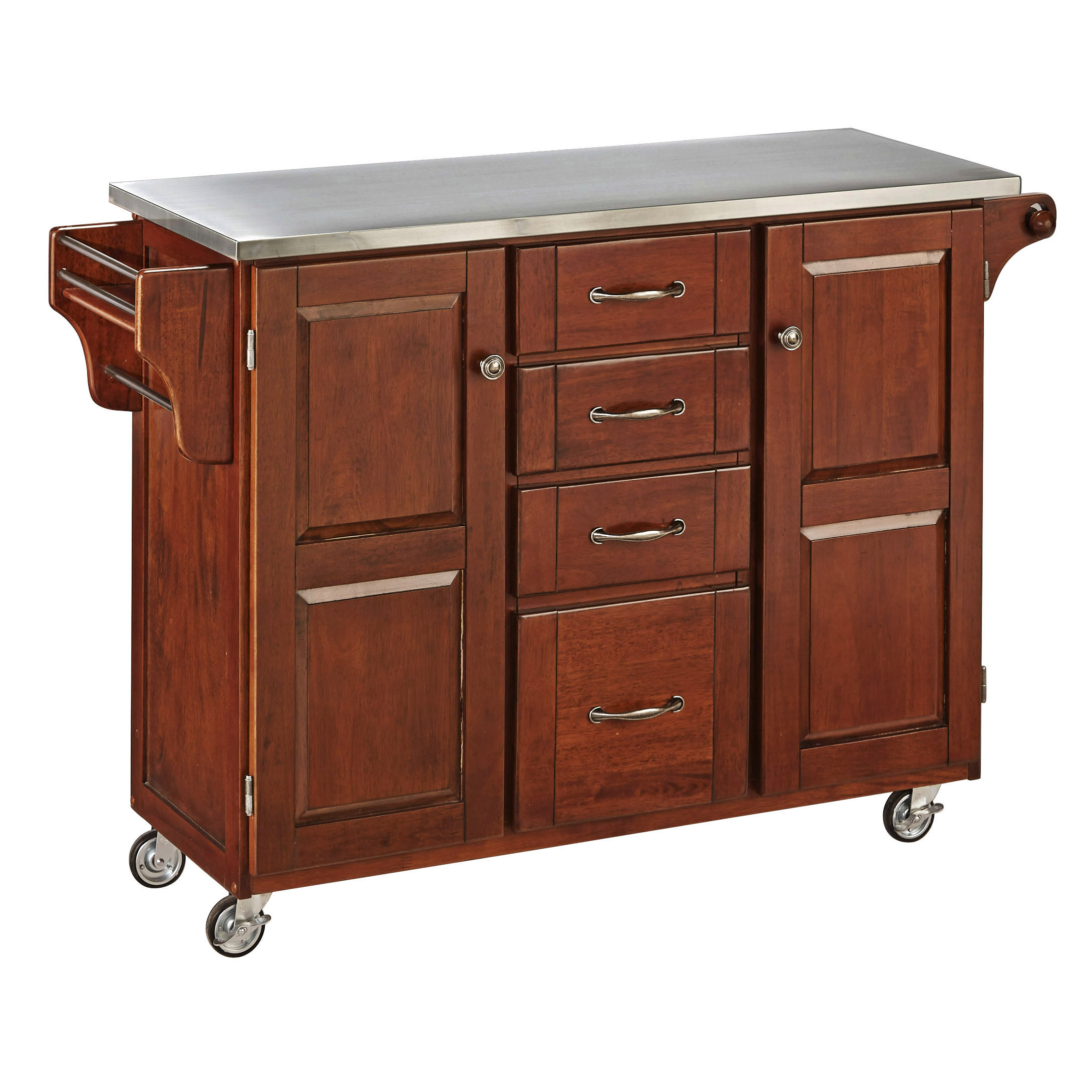 August Grove AdelleaCart Kitchen Island with Stainless Steel Top