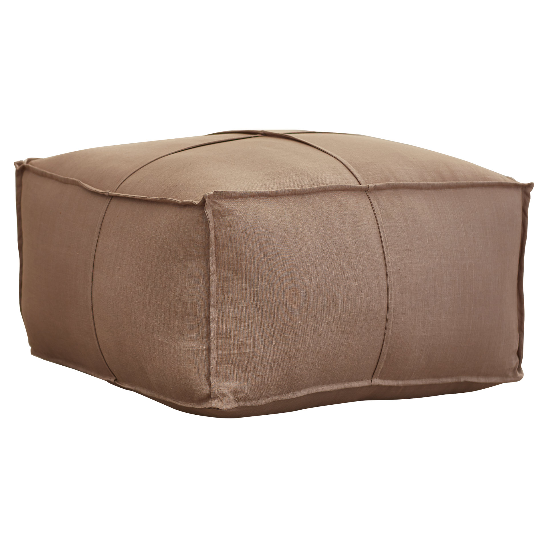 One Allium Way Linen Pouf Ottoman & Reviews Wayfair