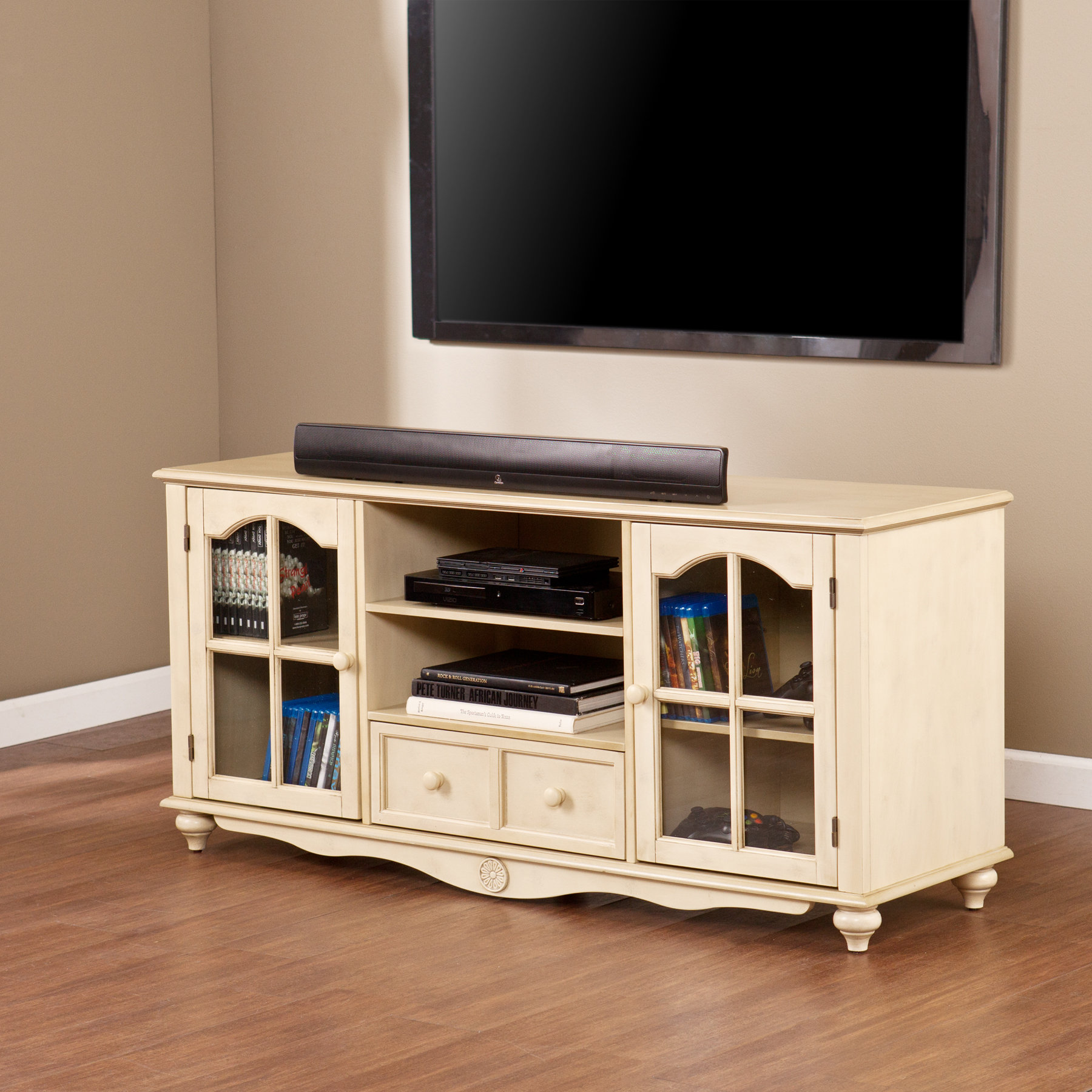 One Allium Way Urbain 52" TV Stand in Antique White & Reviews Wayfair