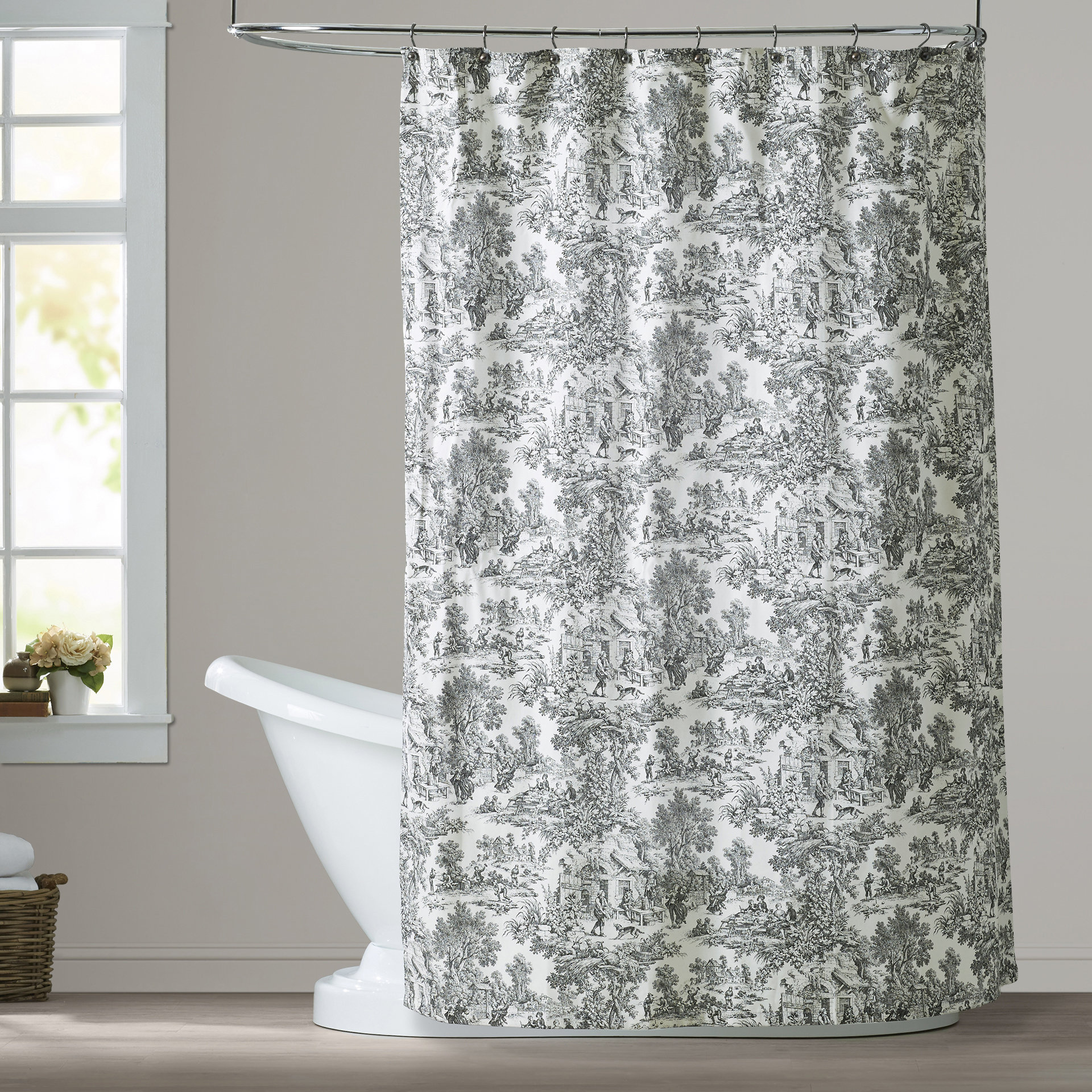 One Allium Way Lablanc Cotton Toile Shower Curtain & Reviews Wayfair