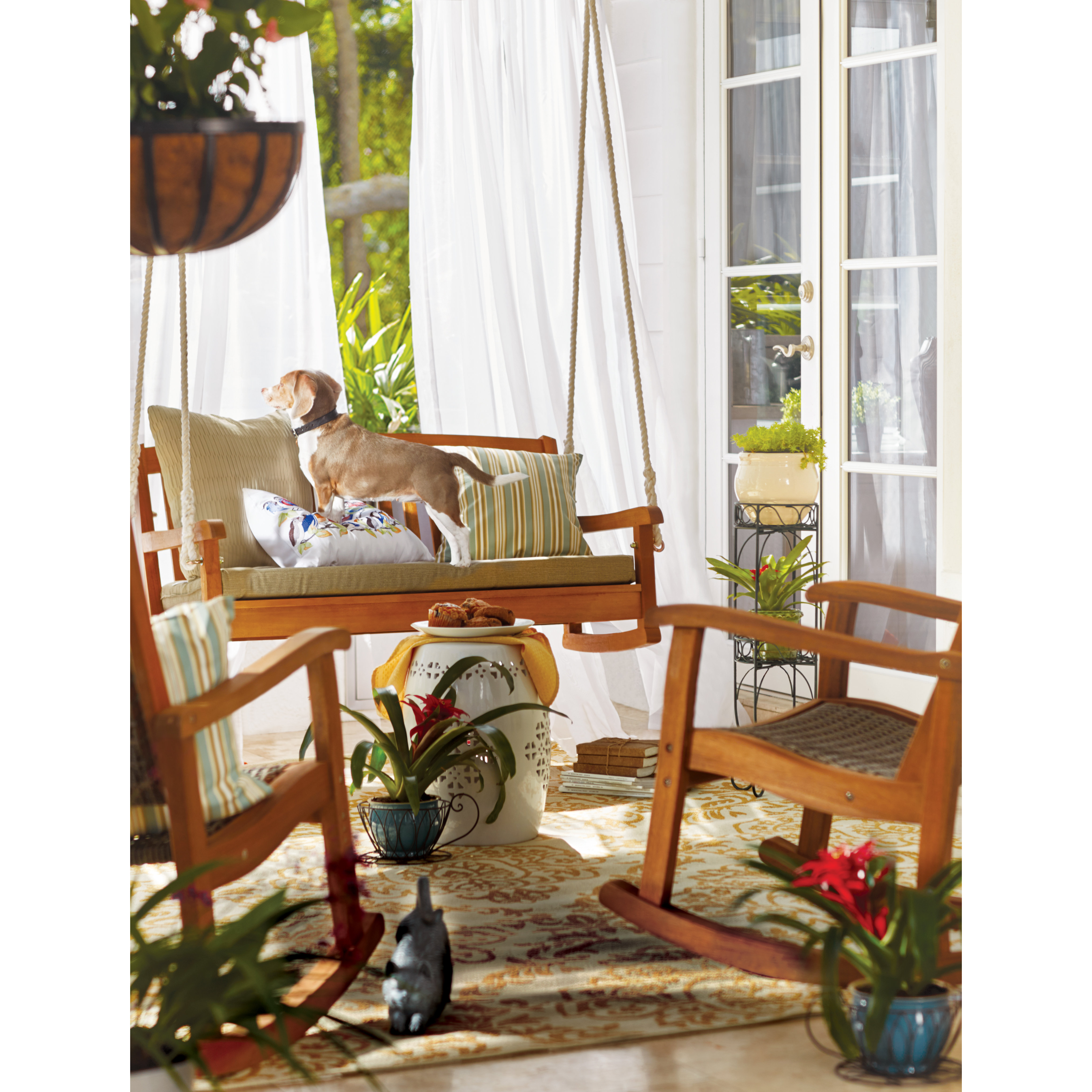 Beachcrest Home Portland Hardwood Hanging Porch Swing with Rope & Reviews Wayfair