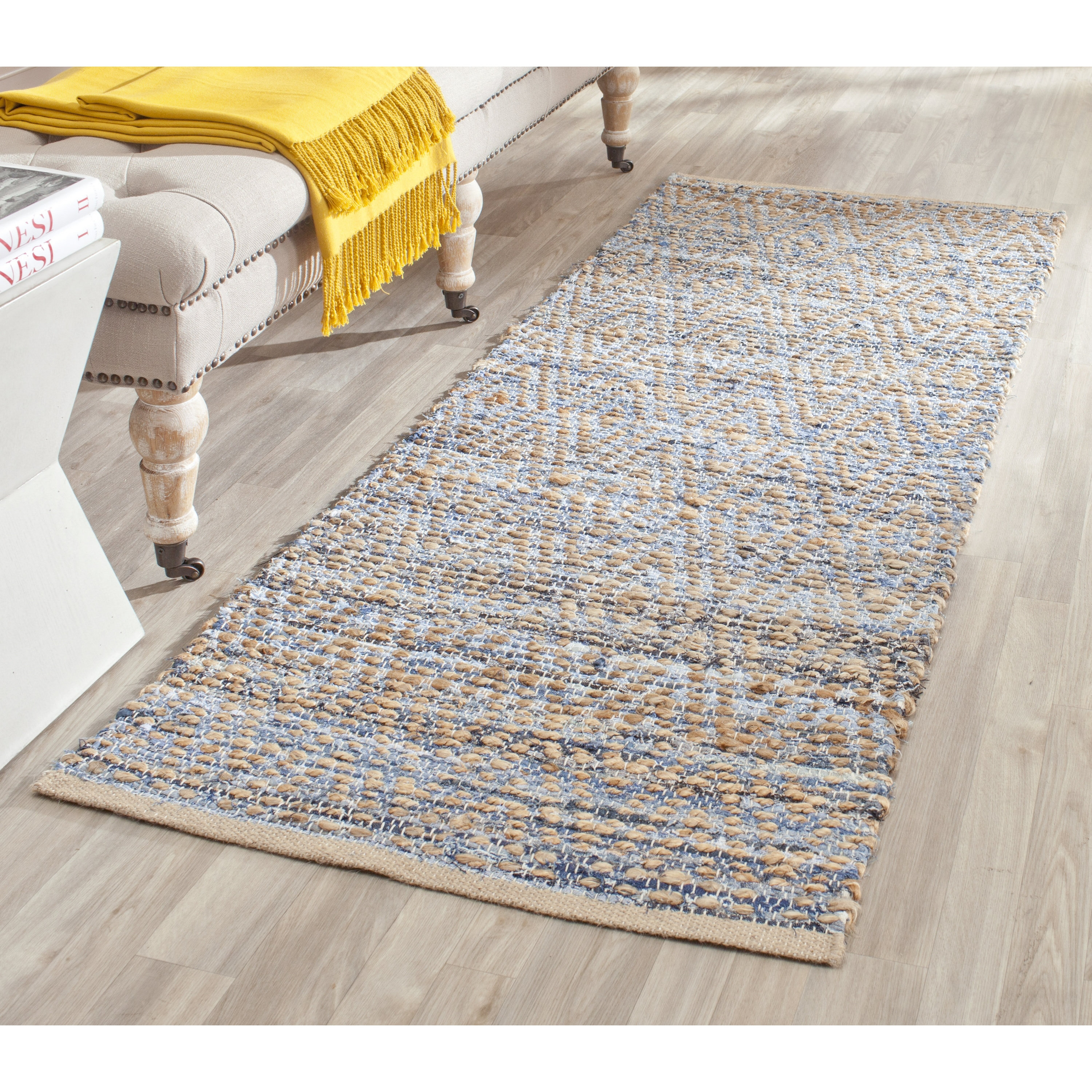 Beachcrest Home Palm Coast HandWoven Natural/Blue Area Rug & Reviews