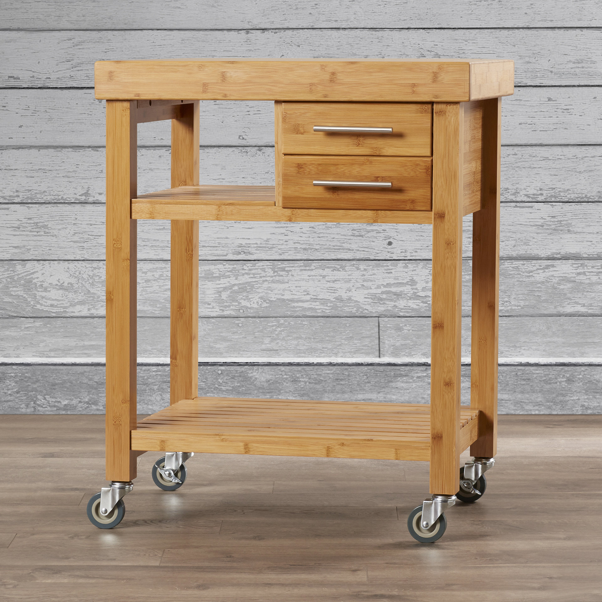 Loon Peak Powderhorn Kitchen Cart with Bamboo Top & Reviews Wayfair