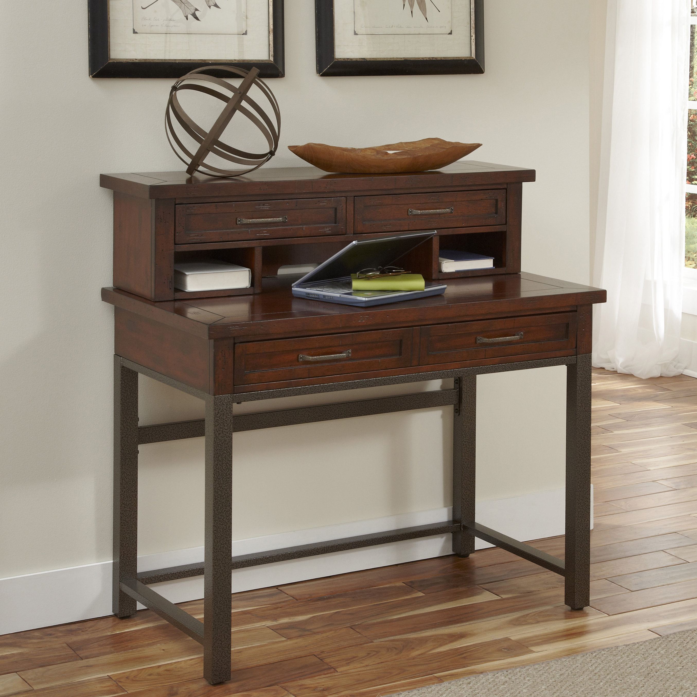 Loon Peak Rockvale Computer Desk with Hutch and Keyboard Tray & Reviews