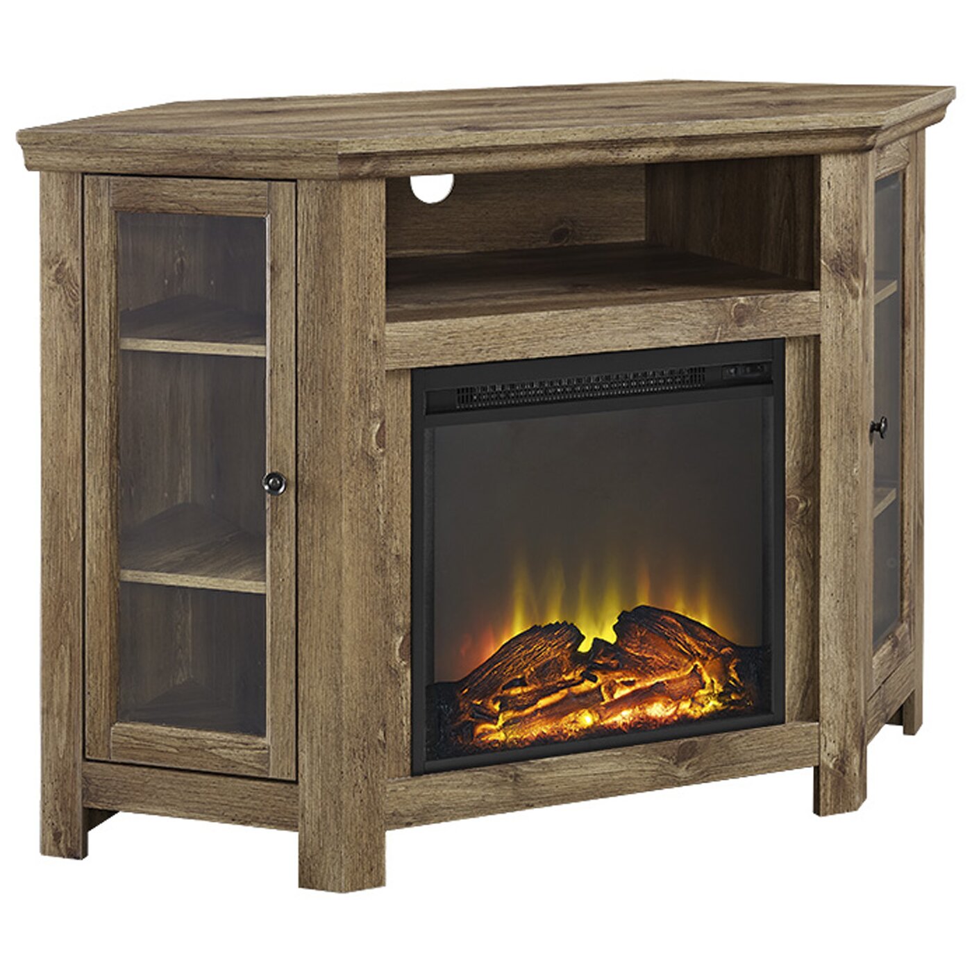 Loon Peak Pueblo Corner TV Stand with Electric Fireplace ...