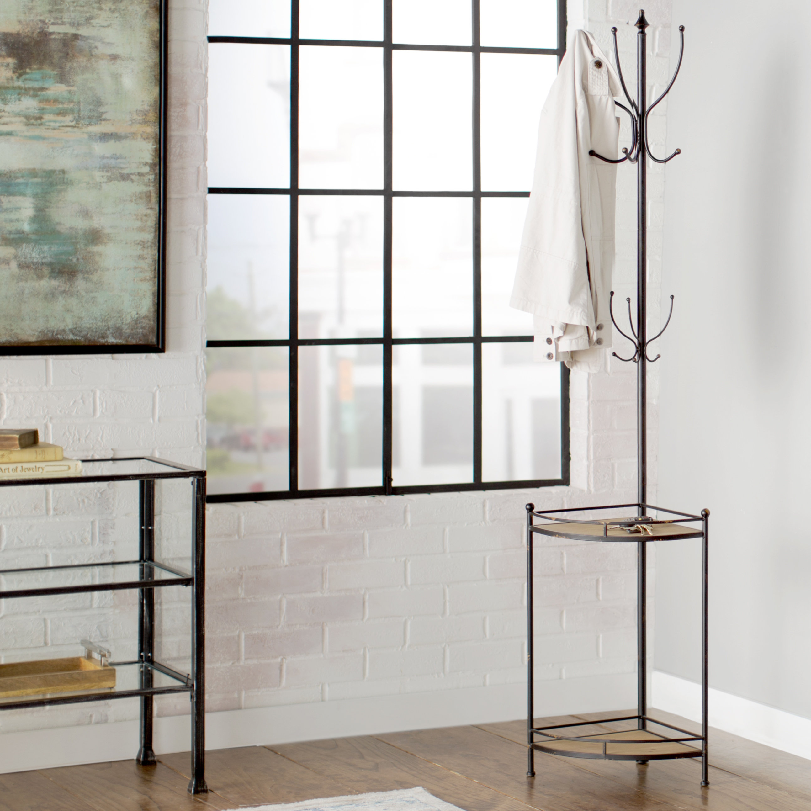 Trent Austin Design Corner Metal/Wood Coat Rack & Reviews Wayfair