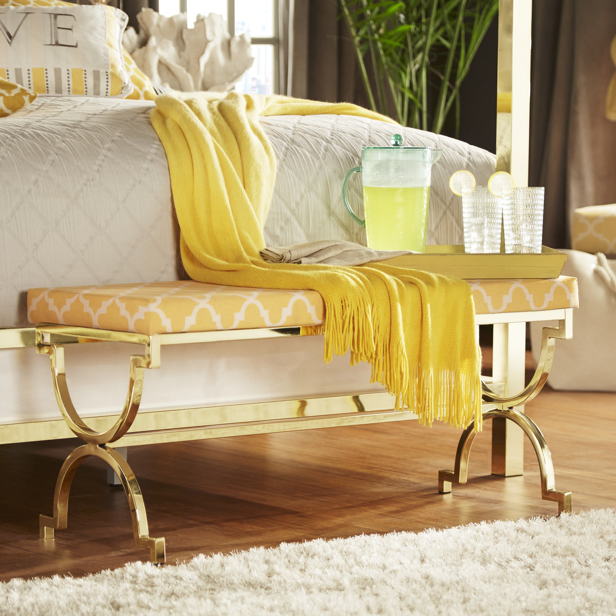 House of Hampton Inge Metal Bedroom Bench & Reviews Wayfair