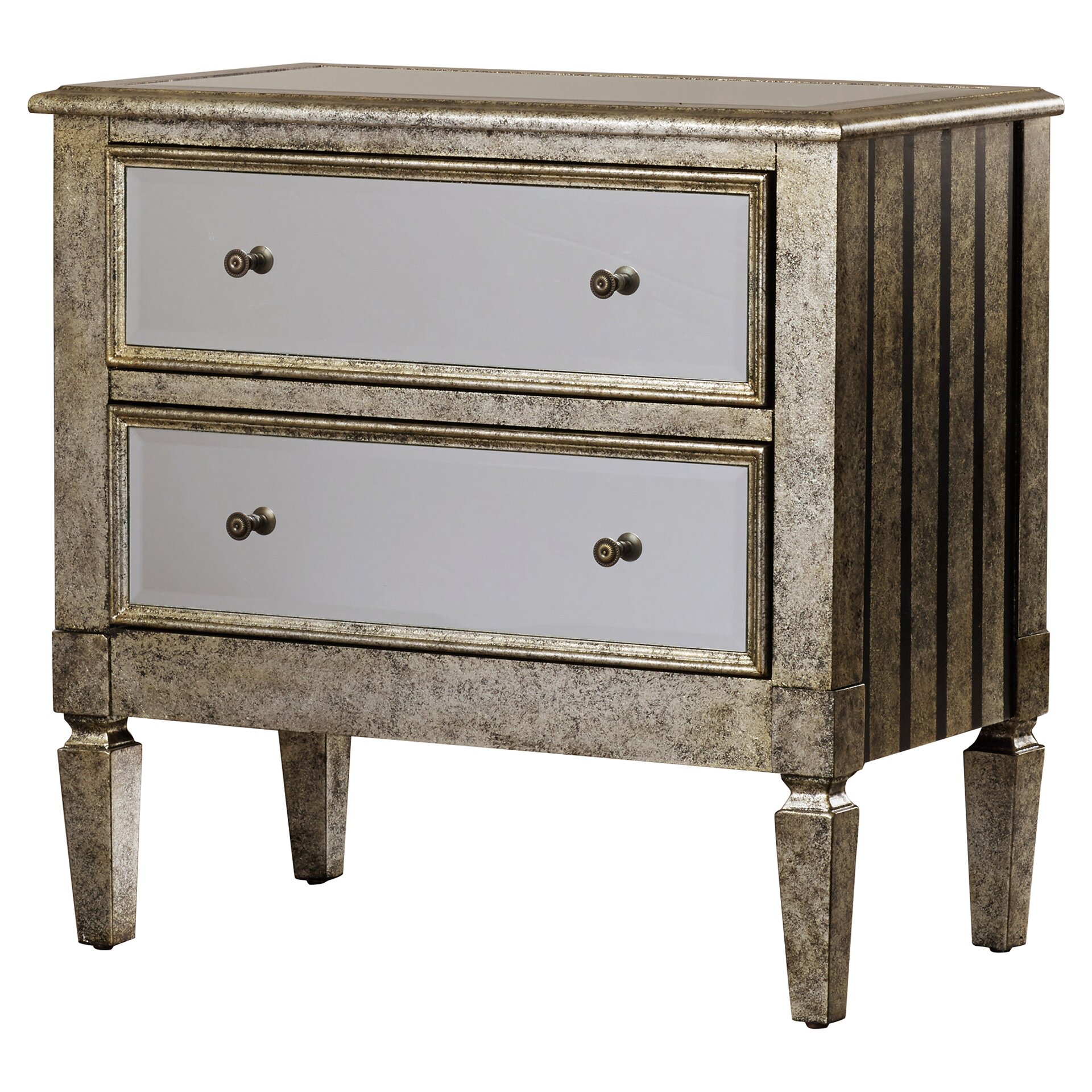 House of Hampton Harrison Mirrored 2 Drawer Accent Chest & Reviews ...