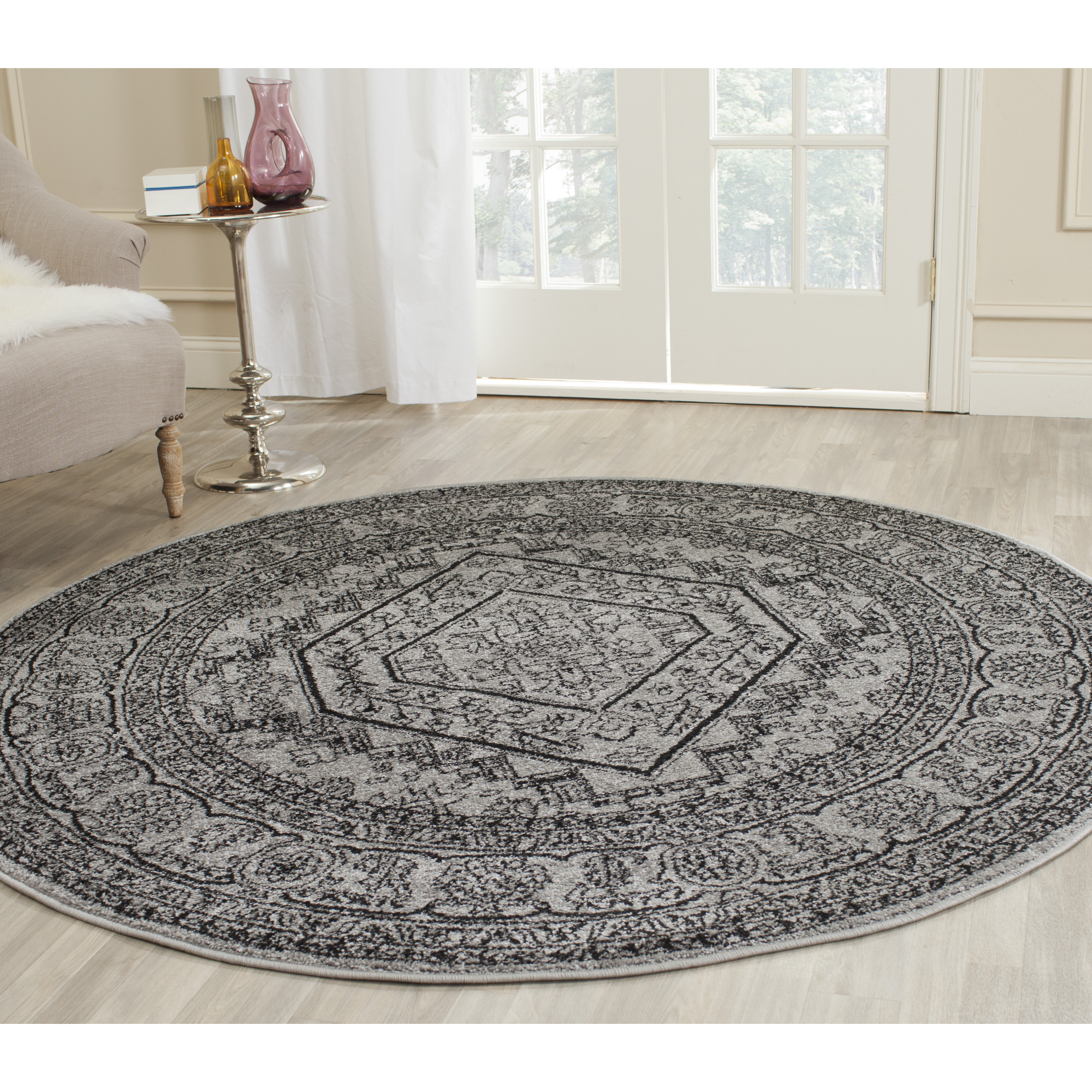 House of Hampton Kidderminster Silver/Black Area Rug & Reviews Wayfair