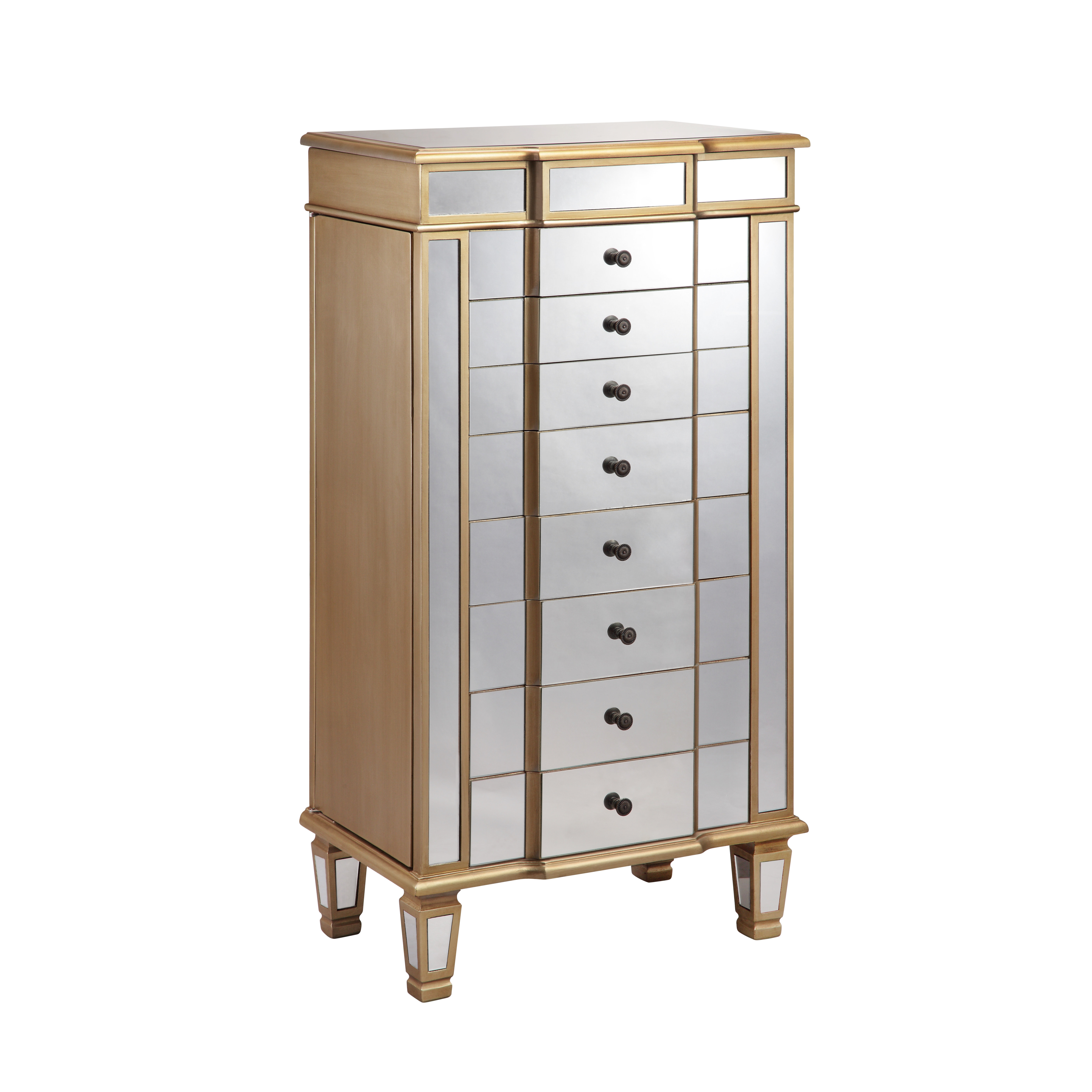 House of Hampton Nacre Jewelry Armoire with Flip Mirror & Reviews Wayfair