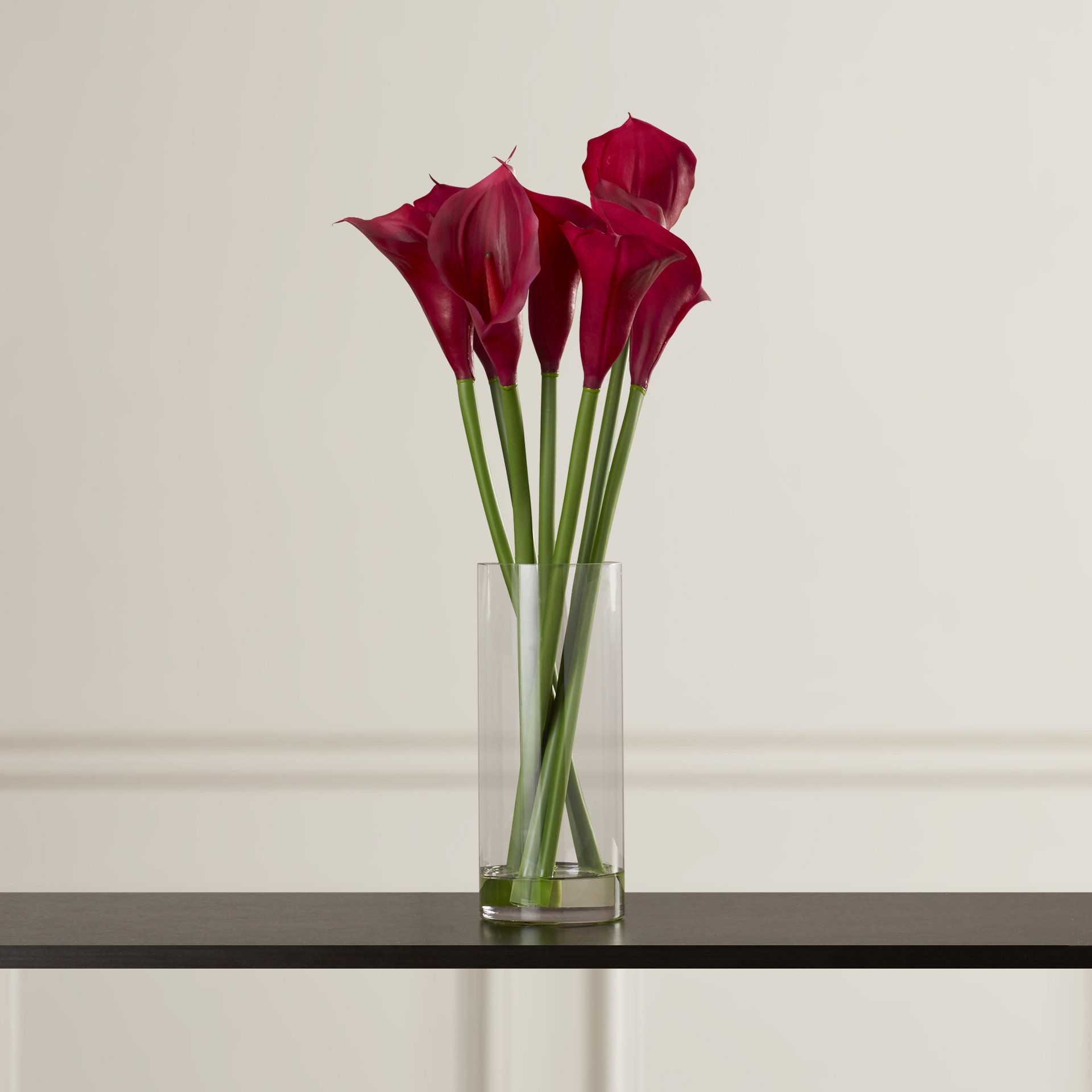 House of Hampton Floral Calla Lilies in Acryllic Water Vase & Reviews