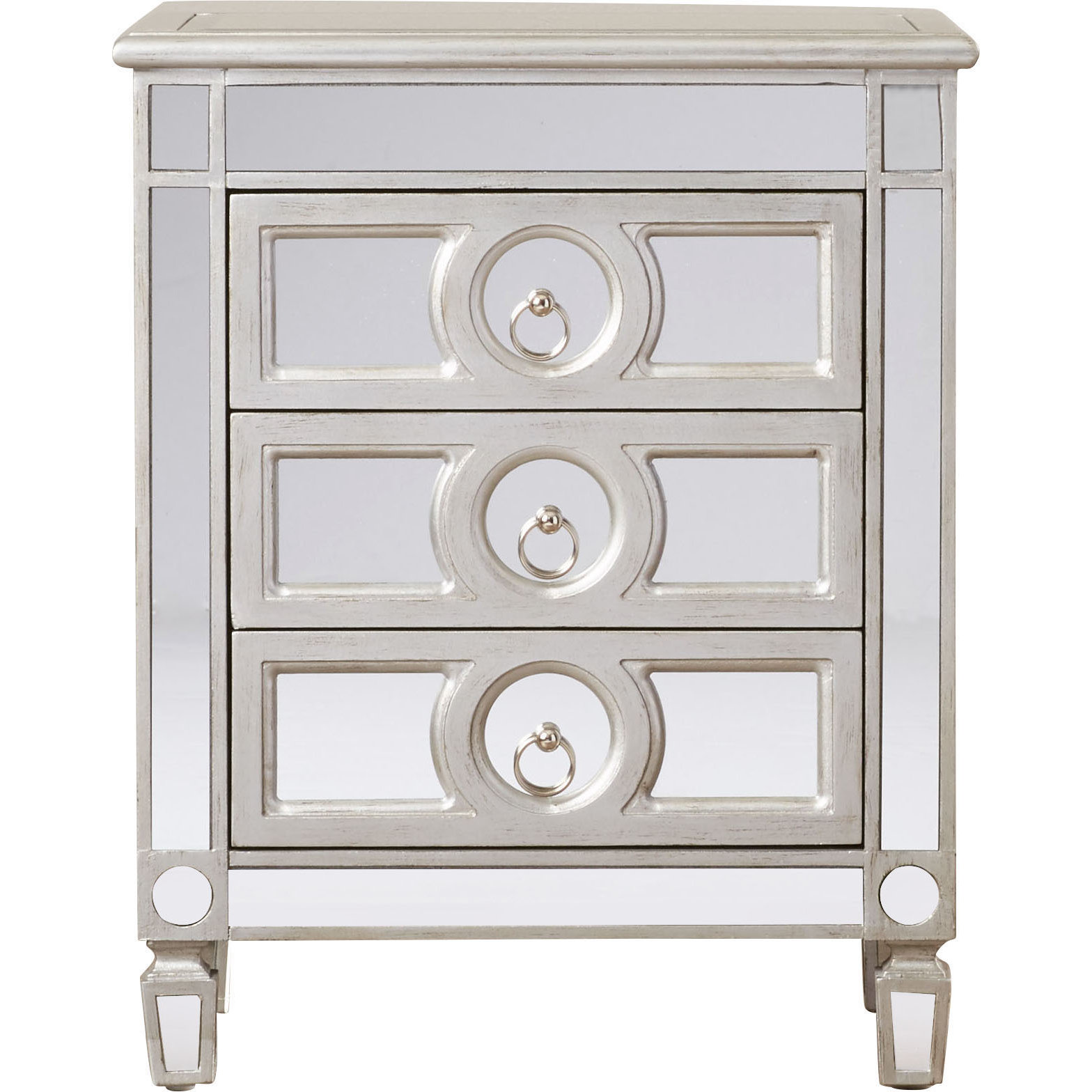 House of Hampton Rhiannon Mirrored 3 Drawer Accent Chest & Reviews