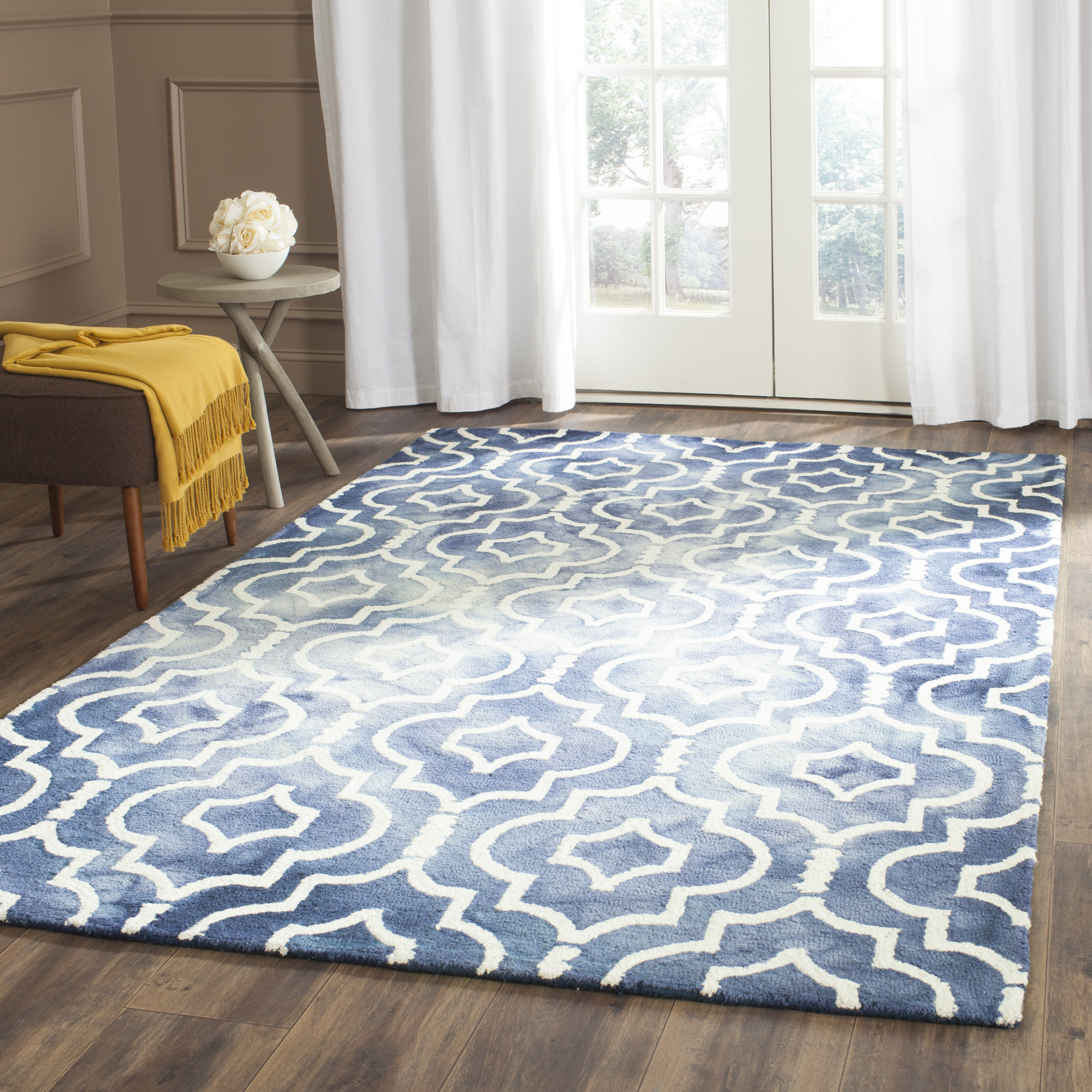 House of Hampton Berman Dip Dye Navy/Ivory Area Rug & Reviews Wayfair