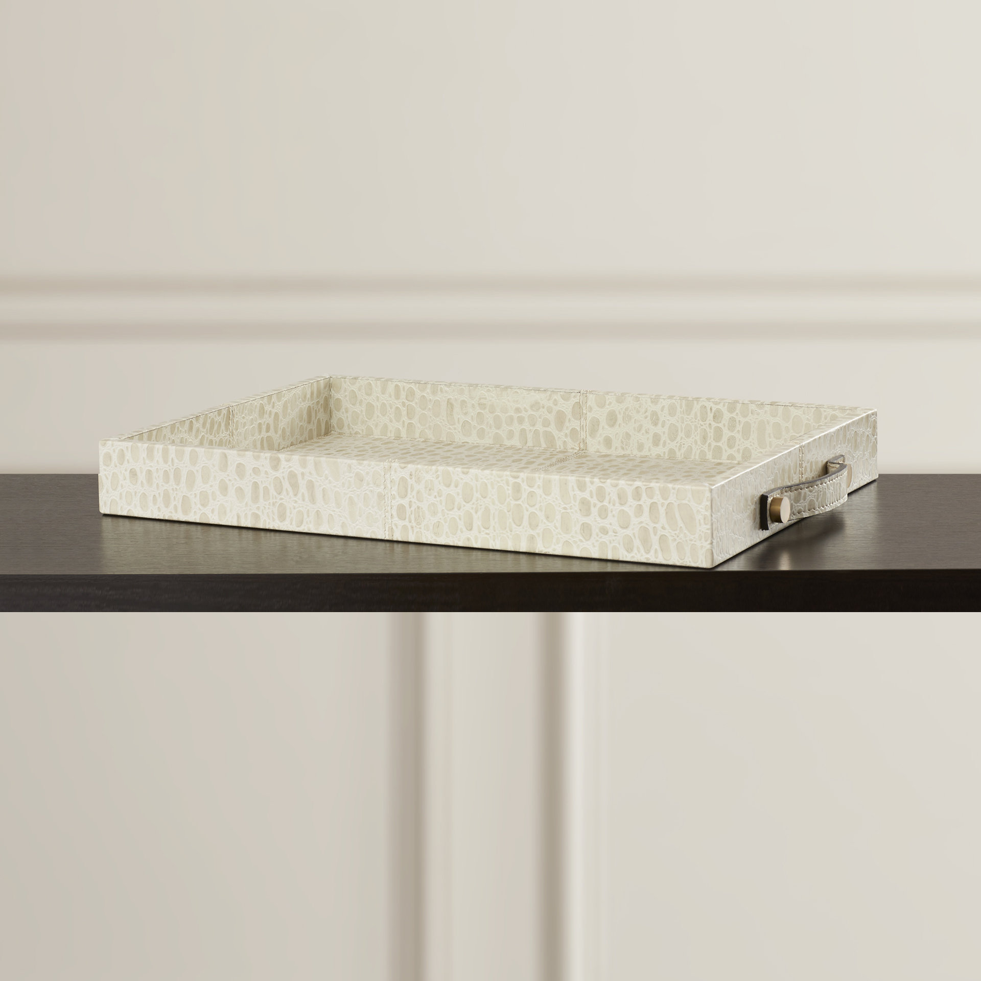 House of Hampton Marcinelle Leather Serving Tray Wayfair