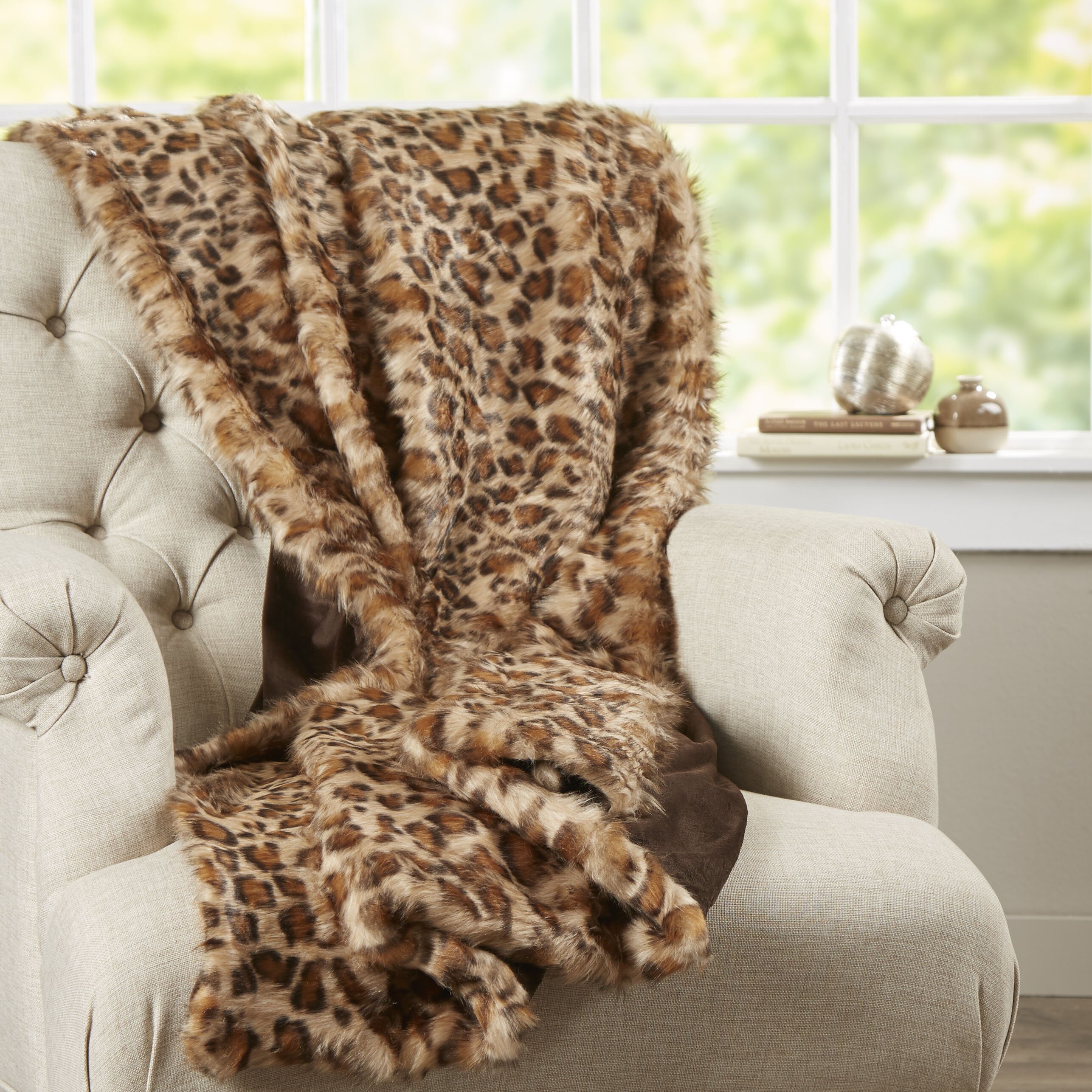 House of Hampton Phyle Leopard Print Faux Fur Throw & Reviews | Wayfair