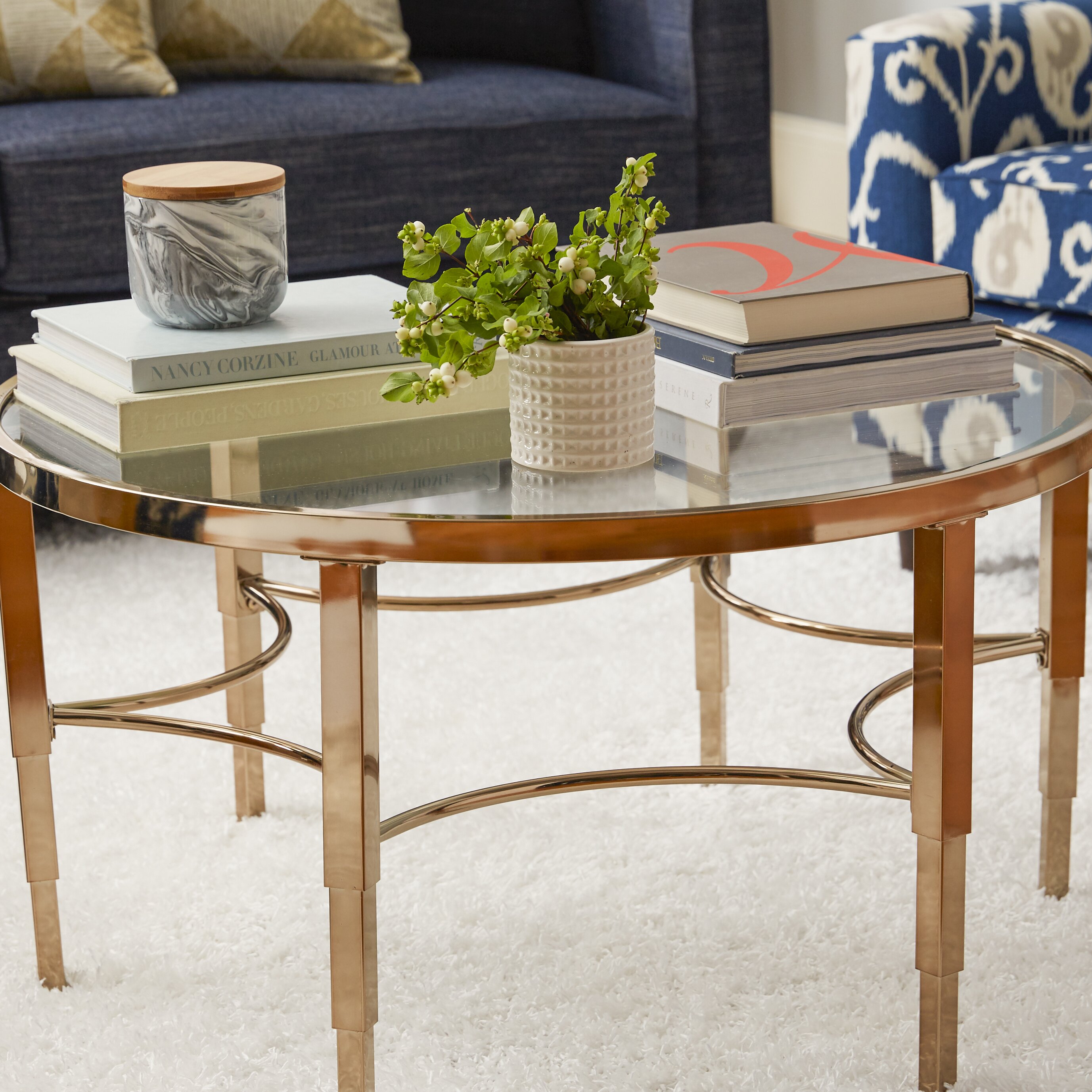 House of Hampton Herione Metallic Gold Coffee Table & Reviews | Wayfair